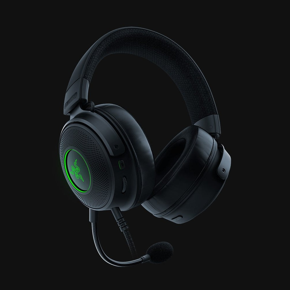 Razer Gaming Headset Wired Kraken V3 HyperSense with Boom Mic THX Sparial Audio Passive Noise Cancelling - Black Razer