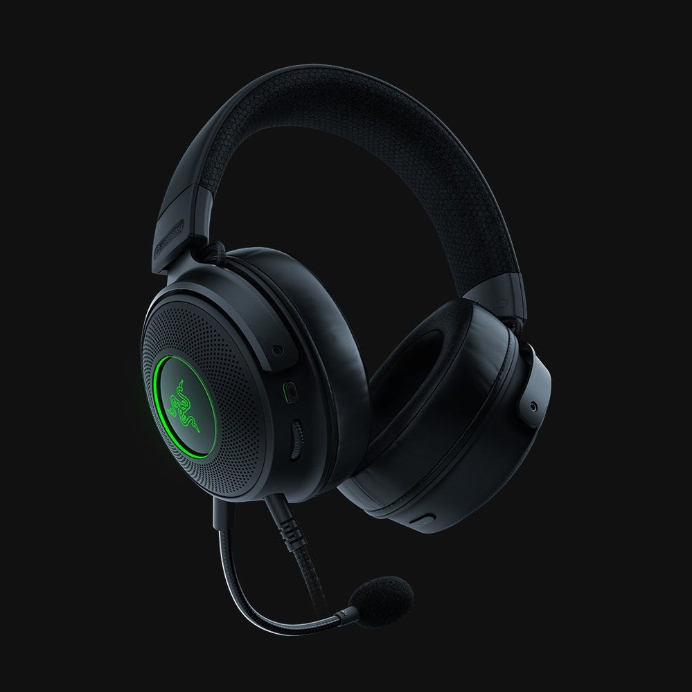 Razer Gaming Headset Wired Kraken V3 HyperSense with Boom Mic THX Sparial Audio Passive Noise Cancelling - Black Razer