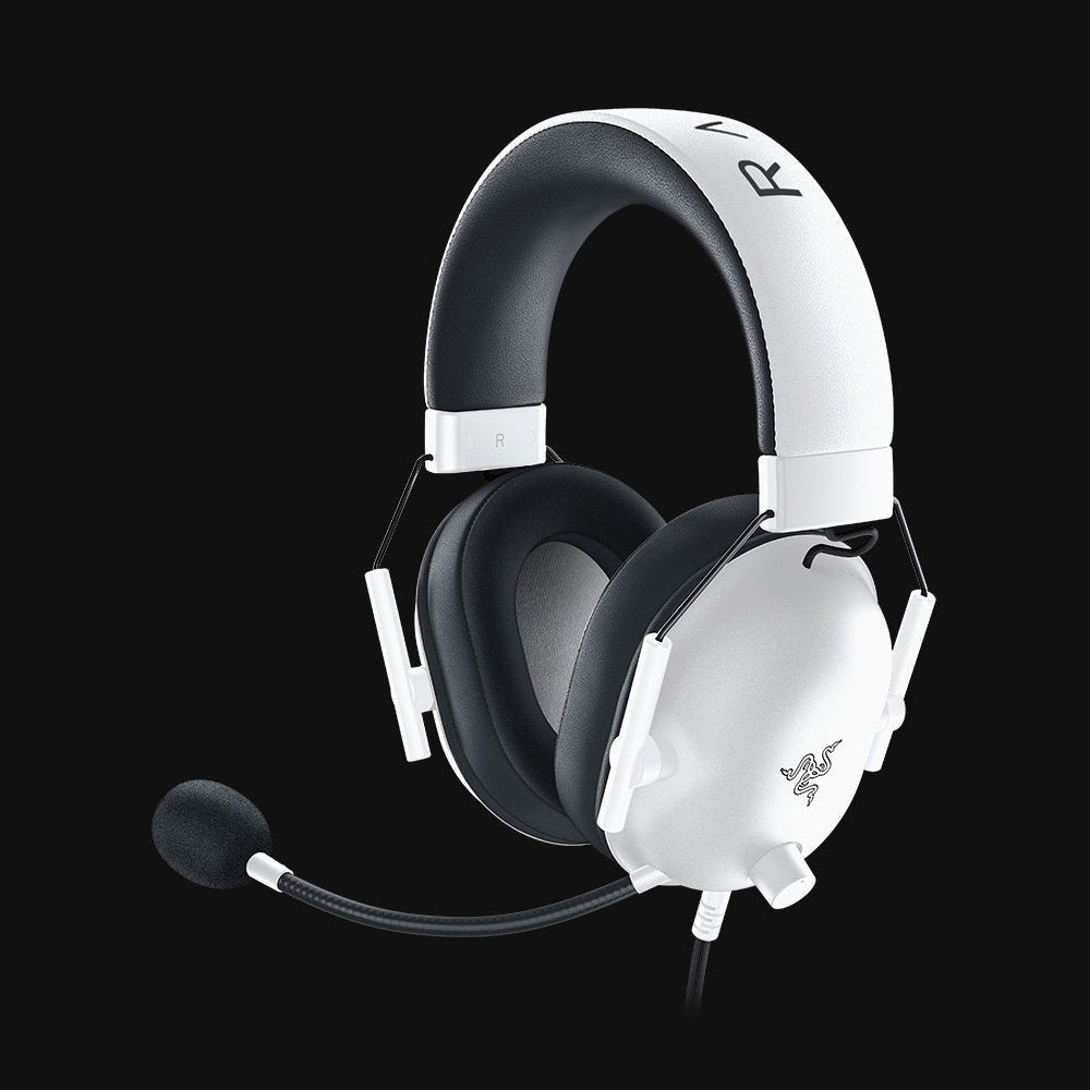 Razer Gaming Headset Wired BlackShark V2 X with Boom Mic HyperClear Advanced Passive Noise Cancelling 7.1 Surround Sound - White Razer