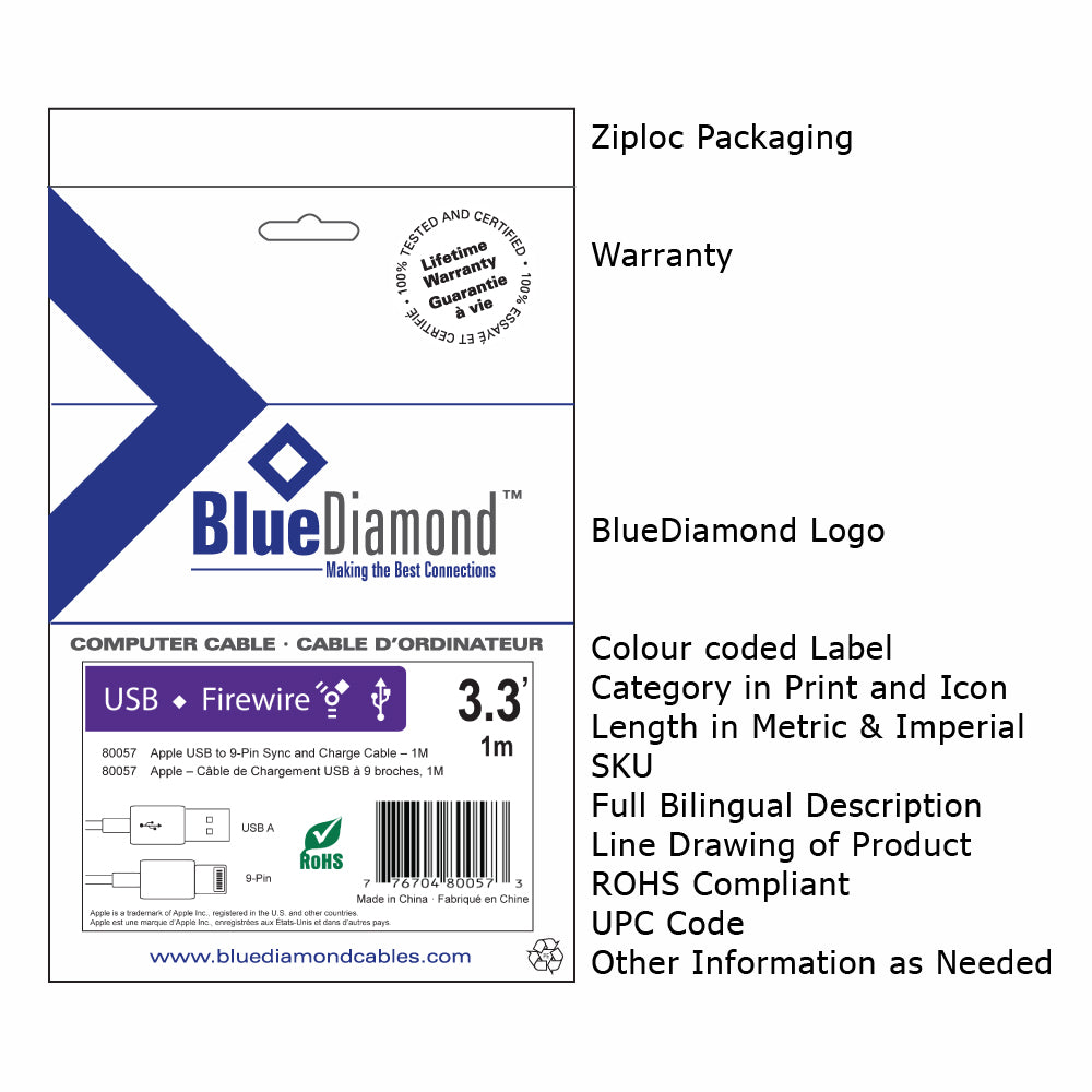 BlueDiamond - 3.5mm Headphone Cable M/M - 25ft Cables