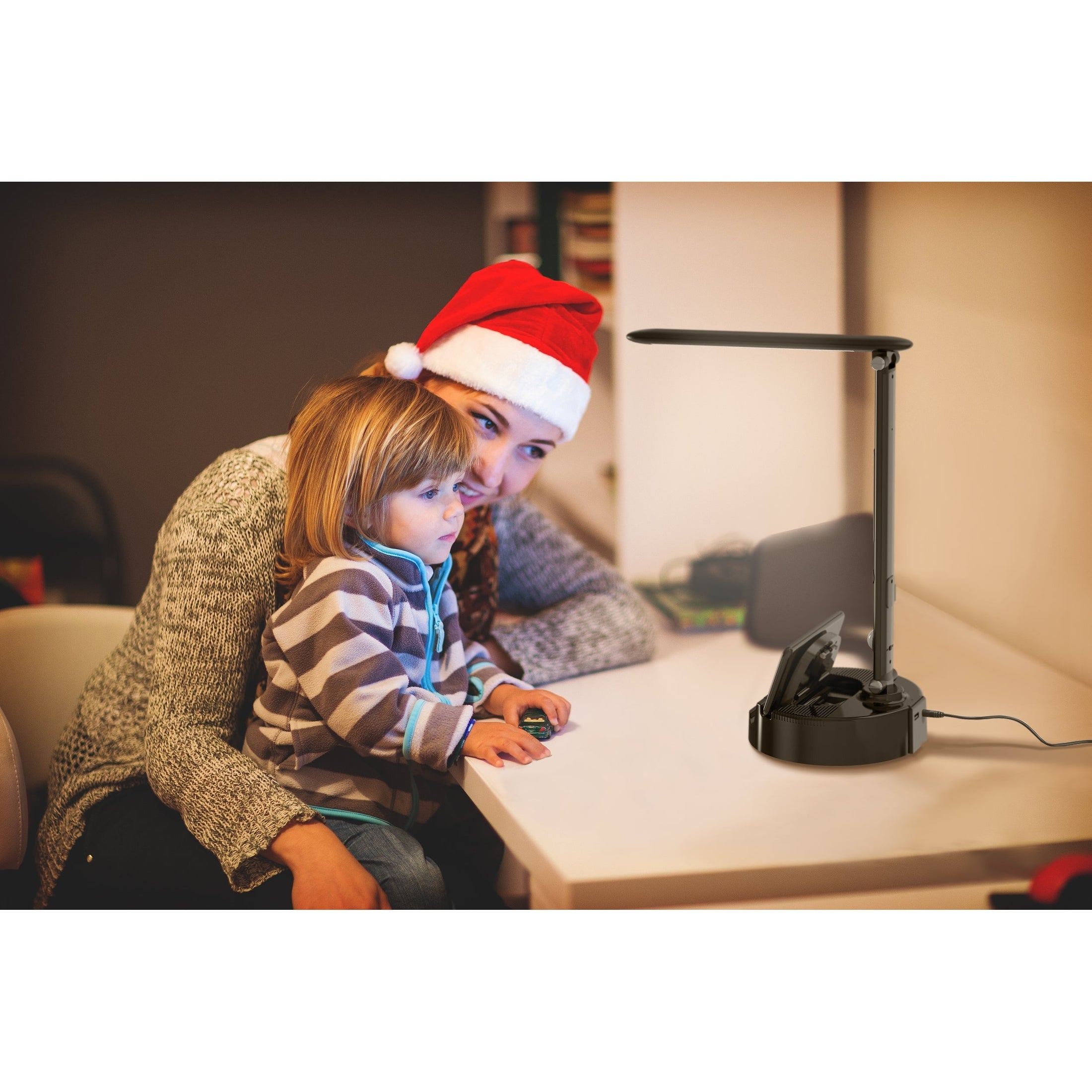 LumiCharge III - LED Desk Lamp with Wireless Charger, Bluetooth Speaker, App-Controls Lighting