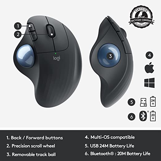 Logitech ERGO M575 Wireless Trackball Mouse - LOGITECH