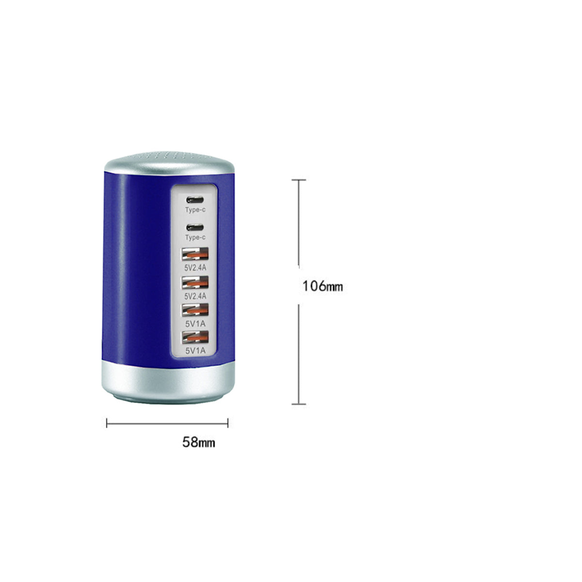Tower USB With 6 High Speed Charging Ports by VistaShops Power Adapter & Charger Accessories