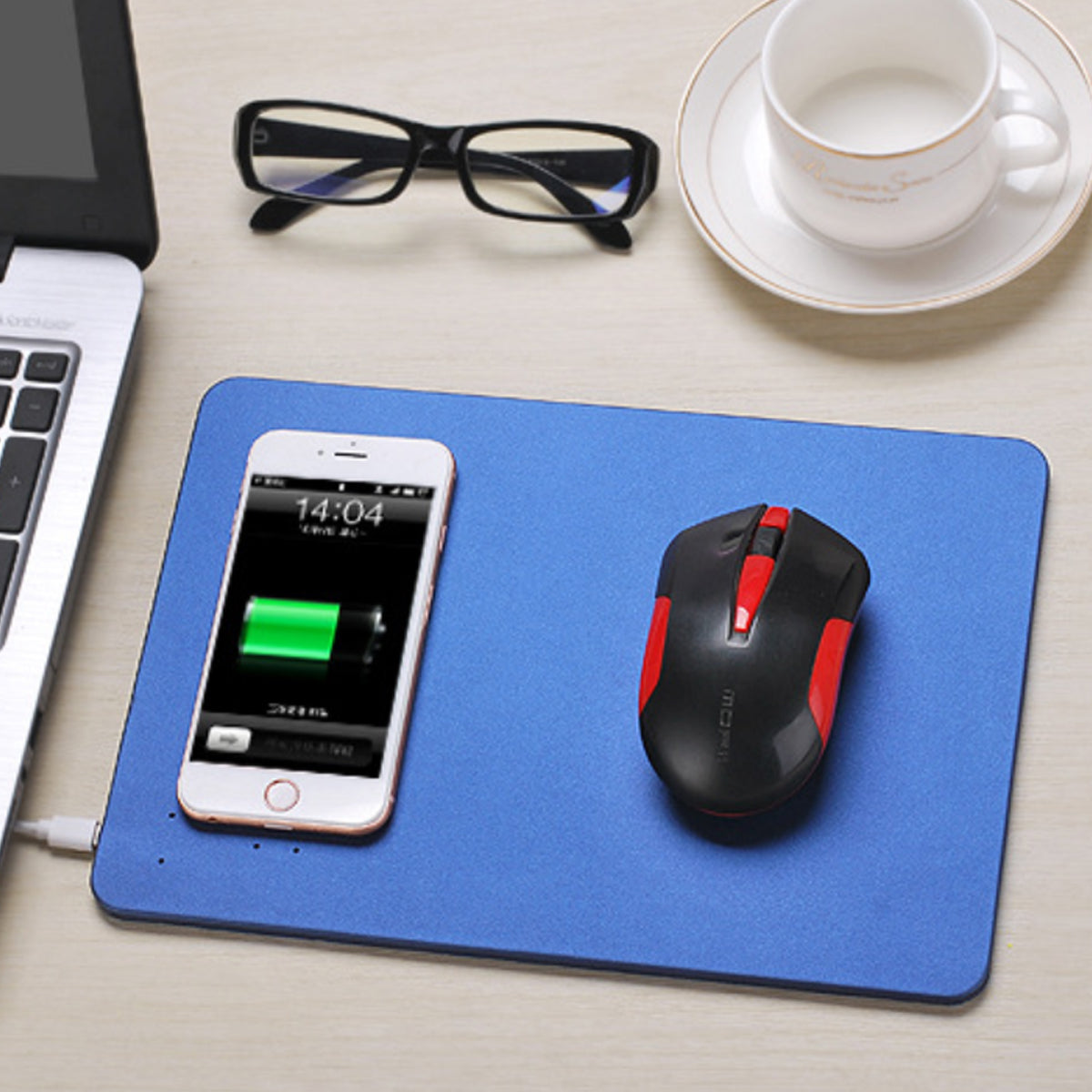 Superpower Pad 2 In 1 iPhone Wireless Charger, And Mouse Pad by VistaShops Mouse Pads