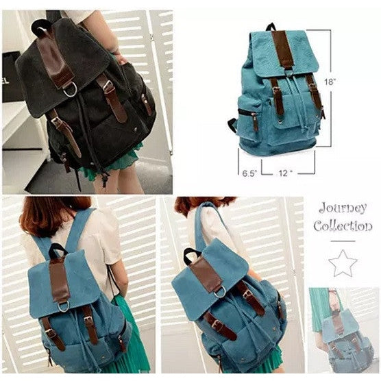 Back To Campus Canvas Backpack In 4 Colors by VistaShops Backpacks