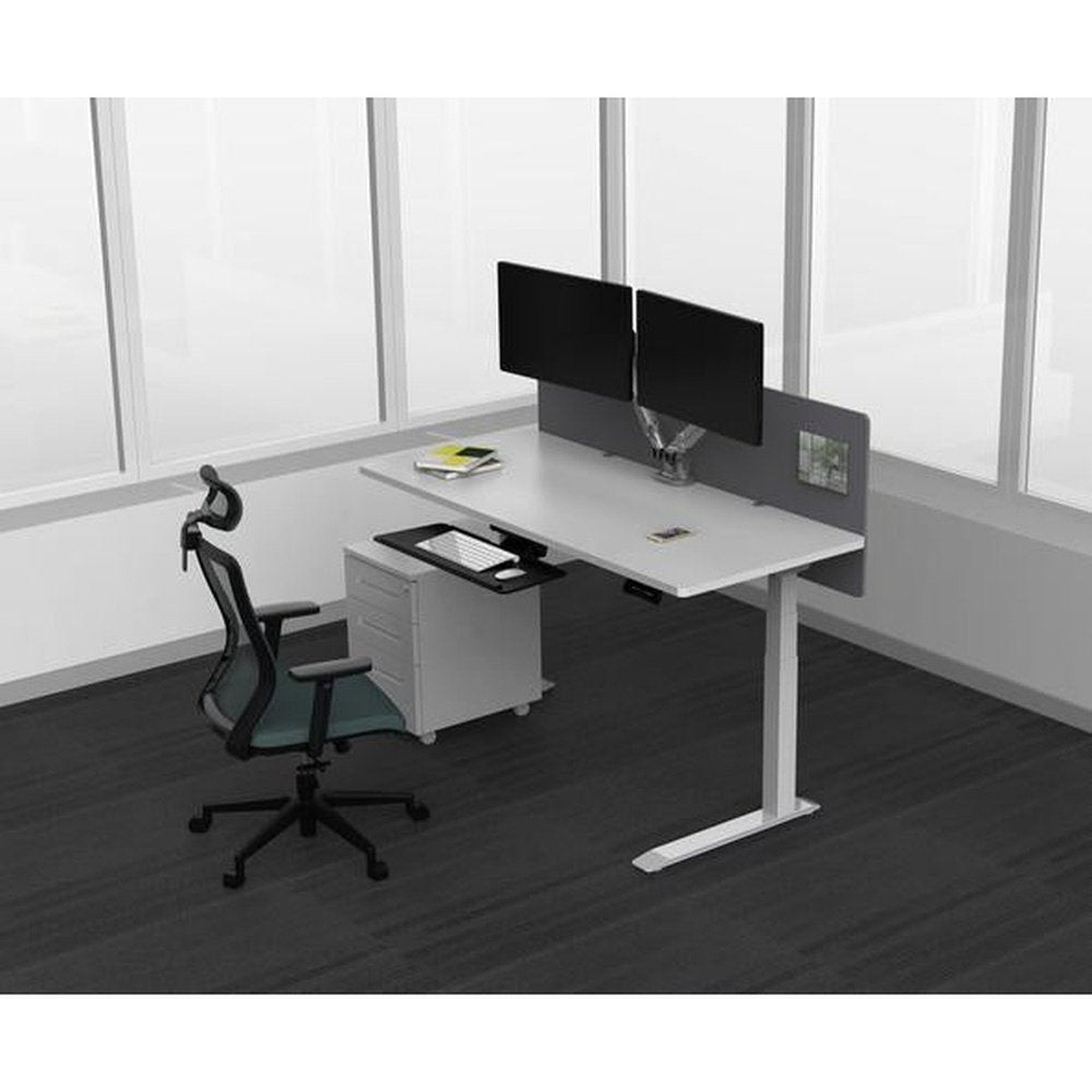 Dual-Screen Desktop Monitor Mount - Aircraft Aluminum Supports 17"-32" Office Desk Monitors by EFFYDESK EFFYDESK MONITOR ARMS