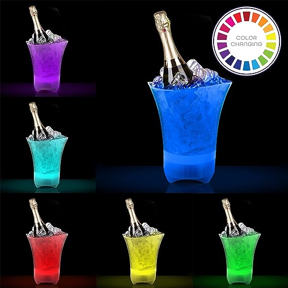 LumiCharge Lumi-Chill - Chilled Ice Bucket Wireless Speaker for Water,Wine,drinks,4 Hours of Playtime, Perfect Bar Accessories for Home, Portable Ice Bucket, Collapsable with LED Party Light and Speaker Speakers