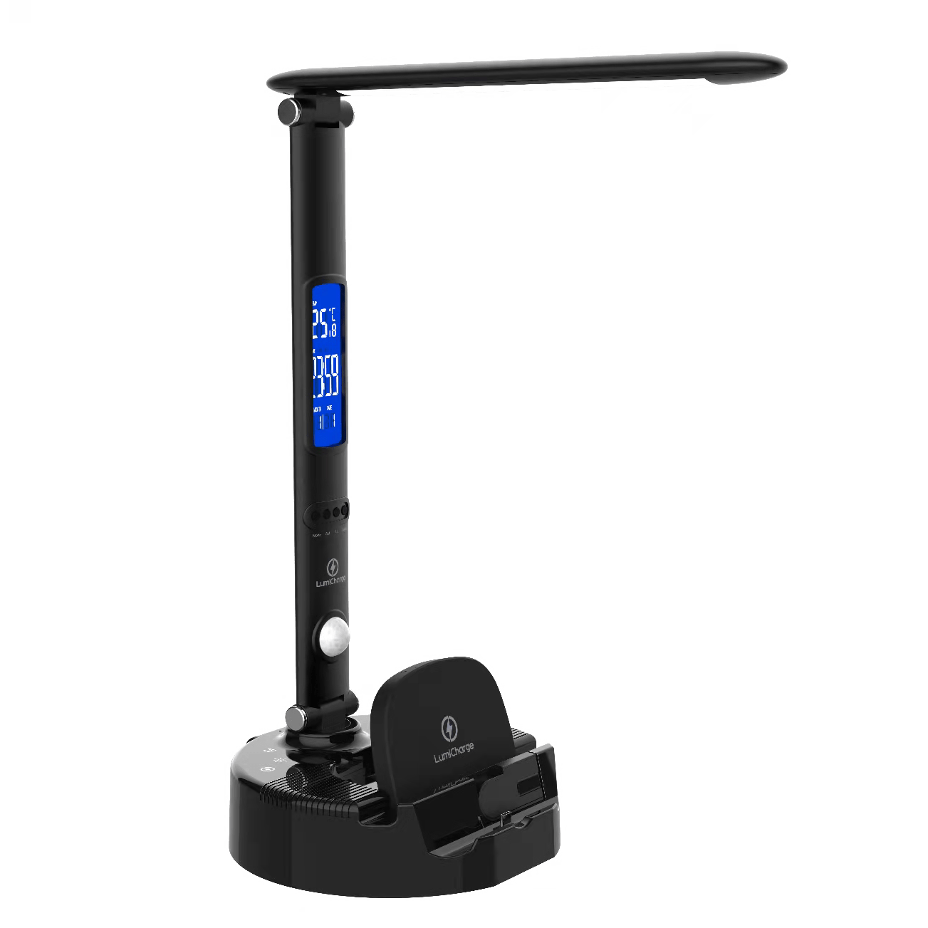 LumiCharge III - LED Desk Lamp with Wireless Charger, Bluetooth Speaker, App-Controls Lighting