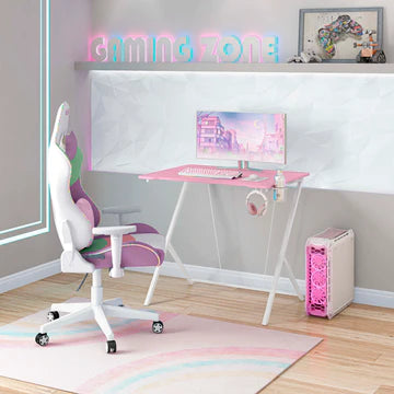 Techni Sport Kids Gaming Desk, Pink Gaming Desks