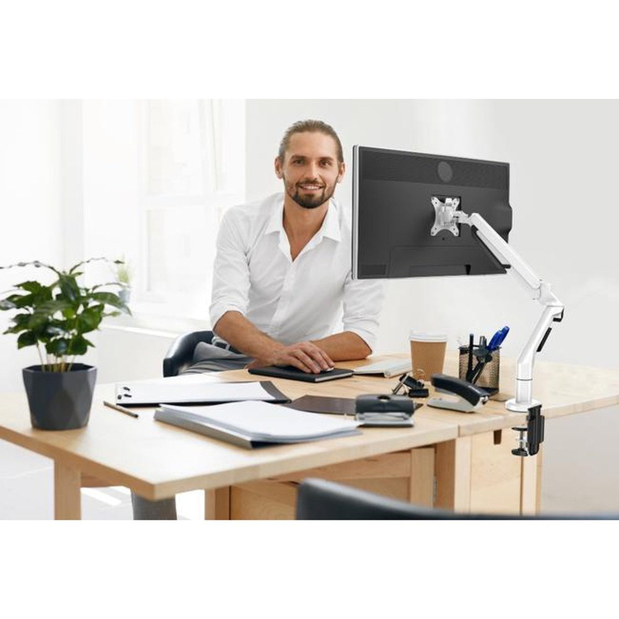 Single-Screen Desktop Monitor Mount - Aircraft Aluminum Supports 17"-36" Office Desk Monitors by EFFYDESK EFFYDESK MONITOR ARMS