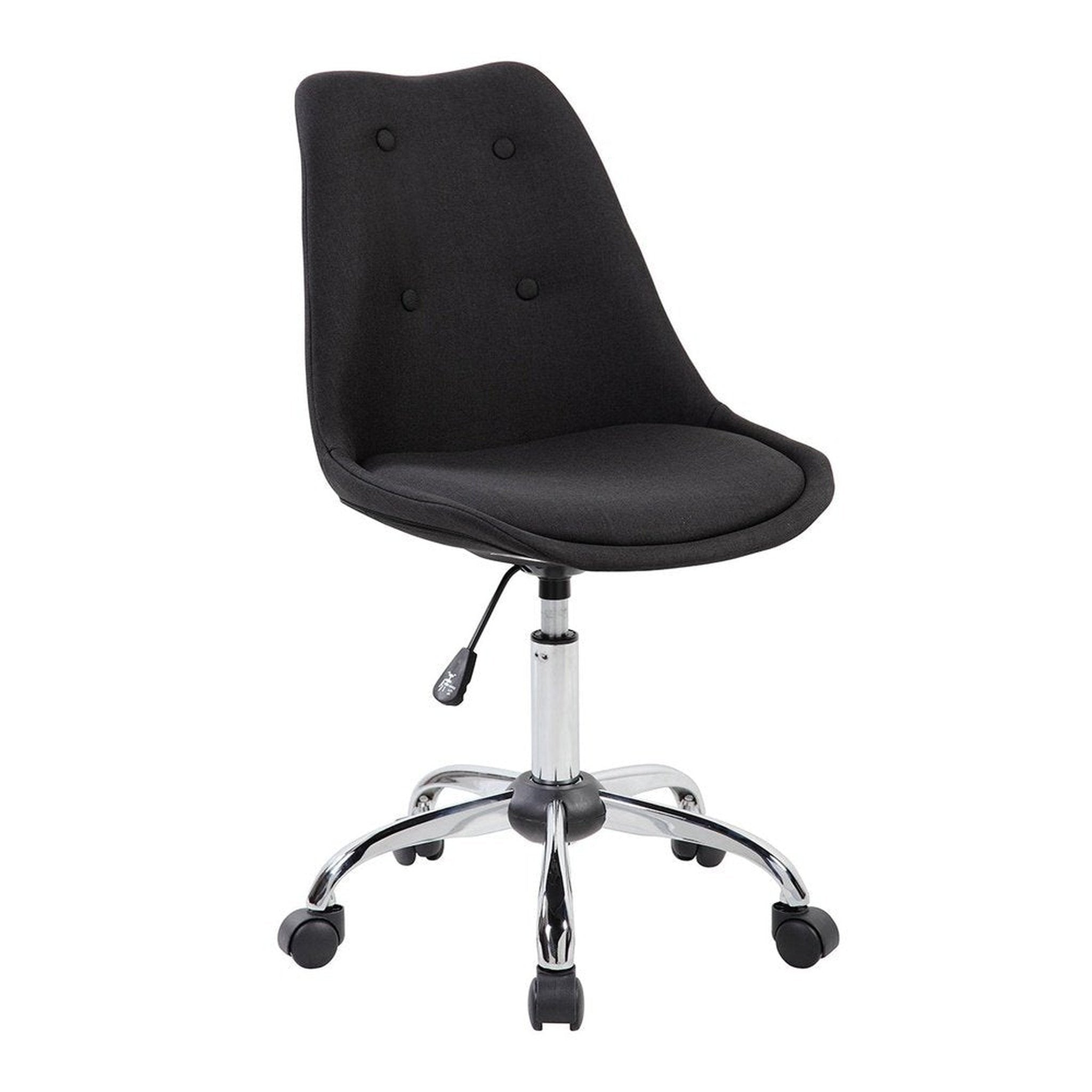 Techni Mobili Armless Task Chair with Buttons, Black Techni Mobili Chairs