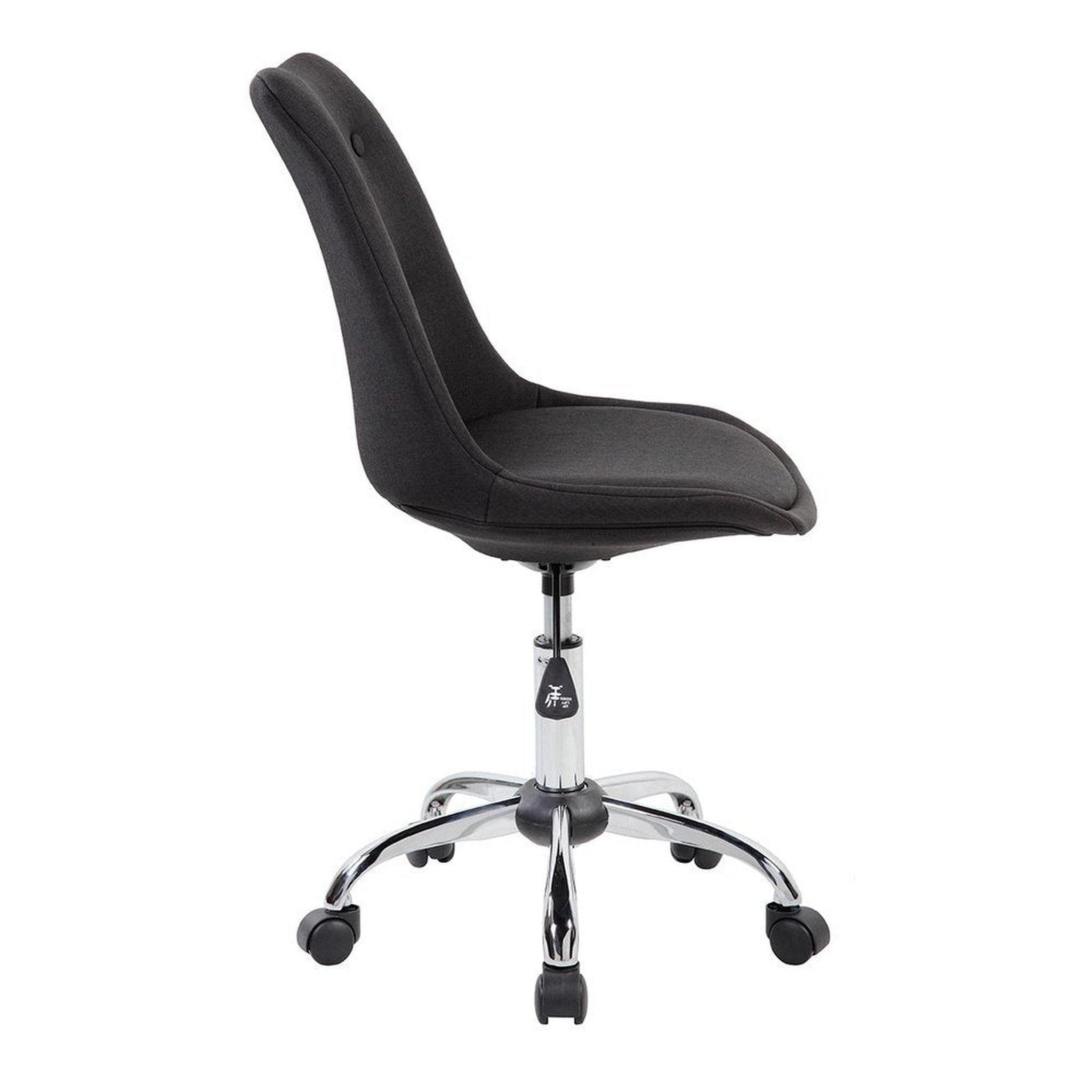 Techni Mobili Armless Task Chair with Buttons, Black Techni Mobili Chairs