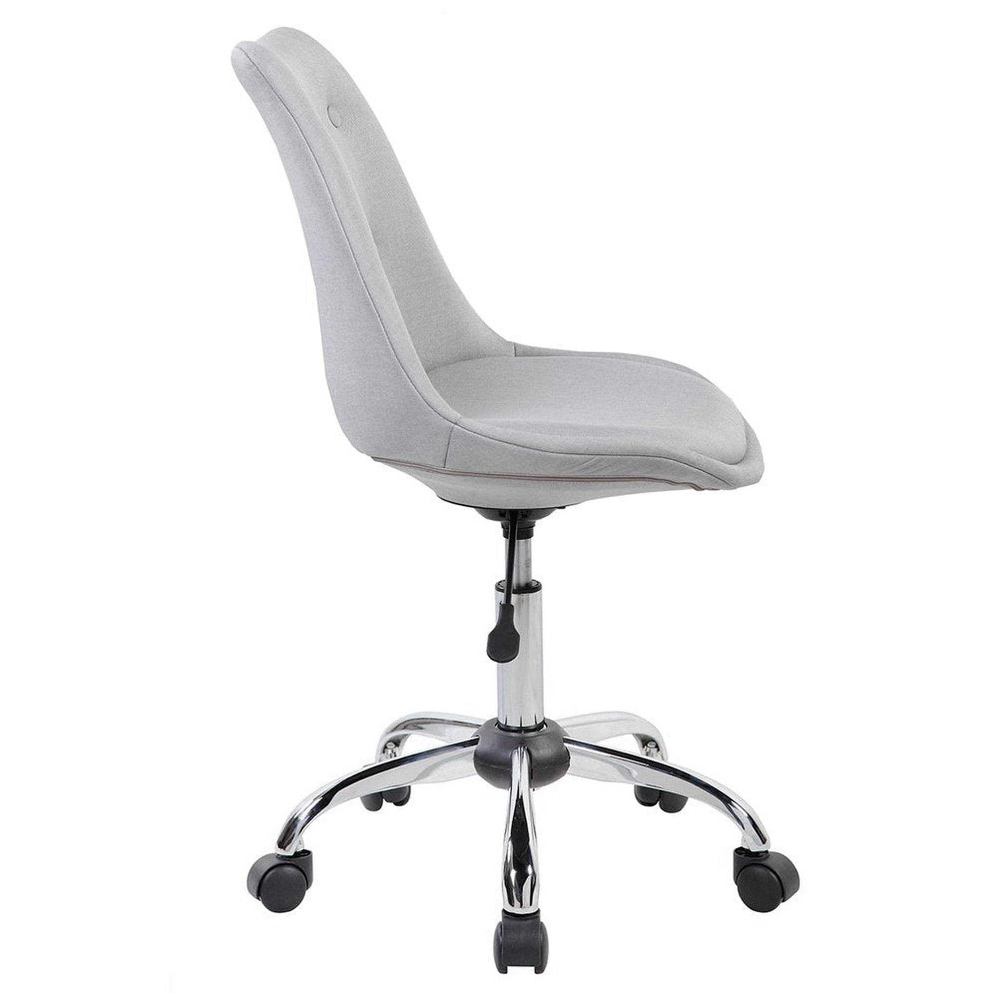 Techni Mobili Armless Task Chair with Buttons, Grey Techni Mobili Chairs