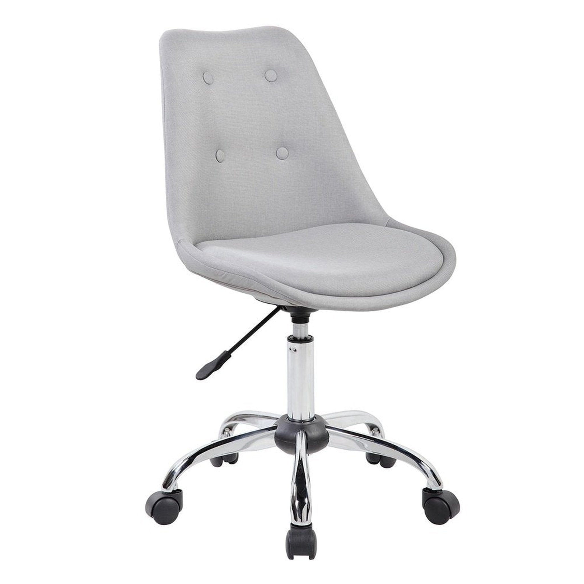 Techni Mobili Armless Task Chair with Buttons, Grey Techni Mobili Chairs