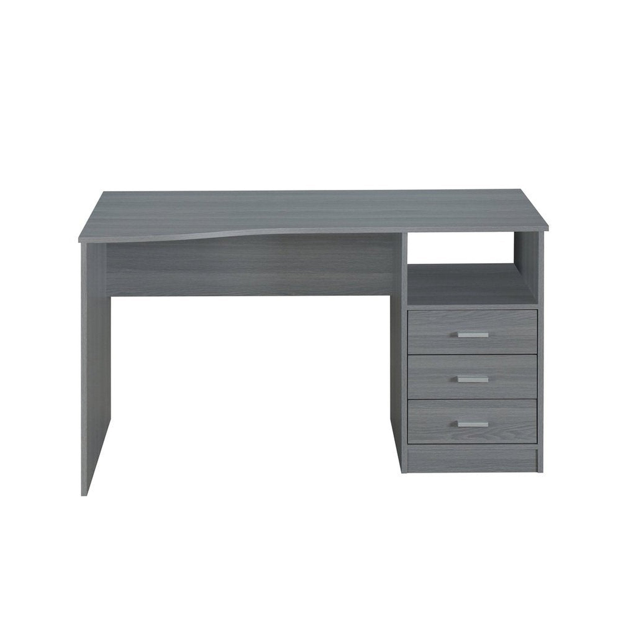 Techni Mobili Classic Computer Desk with Multiple Drawers, Grey Techni Mobili Desks