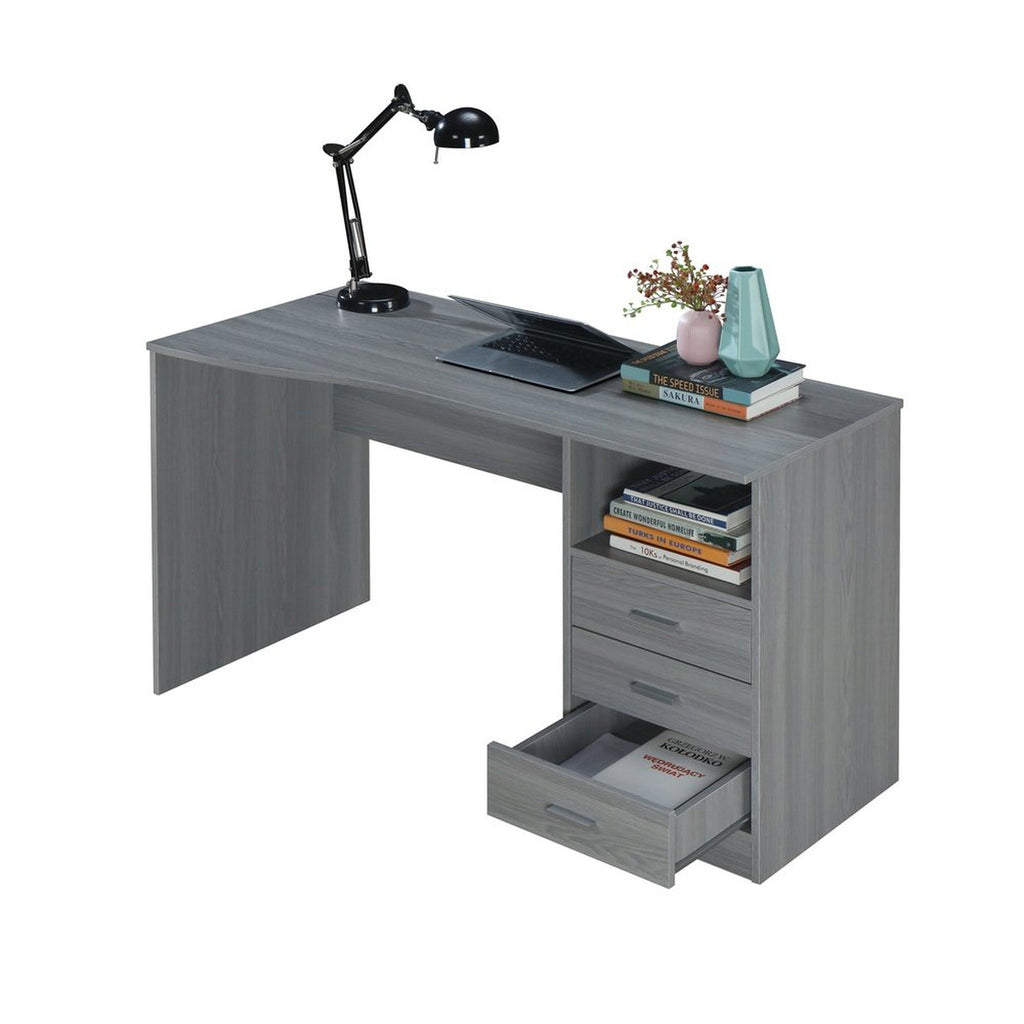 Techni Mobili Classic Computer Desk with Multiple Drawers, Grey Techni Mobili Desks