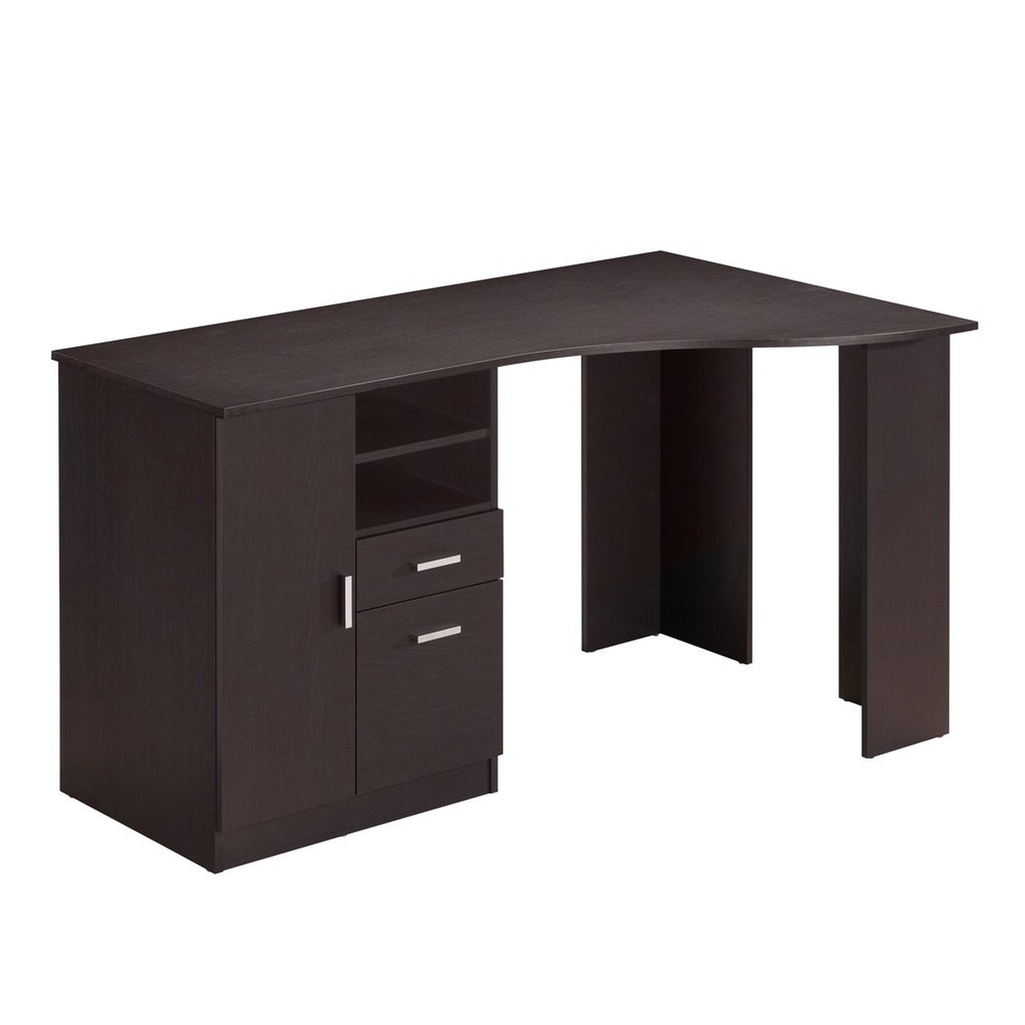 Techni Mobili Classic Office Desk with Storage, Espresso Techni Mobili Desks