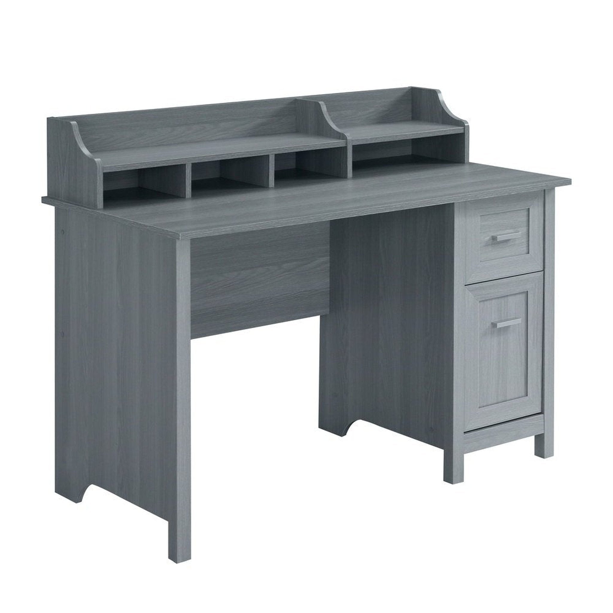 Techni Mobili Classic Office Desk with Storage, Grey Techni Mobili Desks