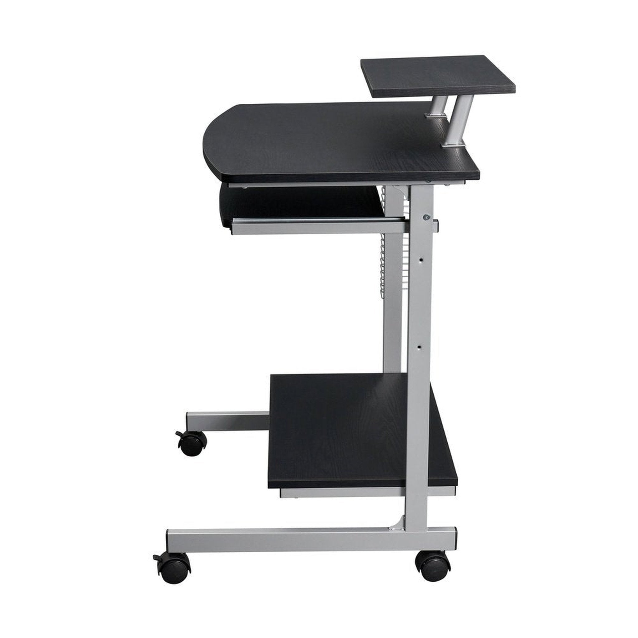 Techni Mobili Compact Computer Cart With Storage, Espresso Techni Mobili Desks