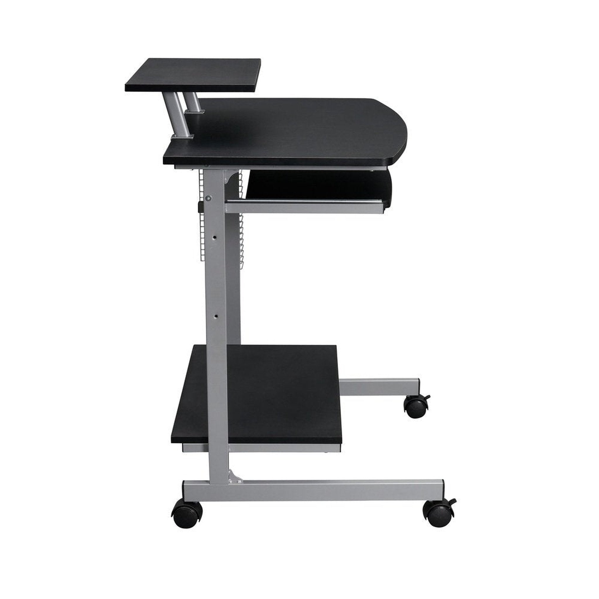 Techni Mobili Compact Computer Cart With Storage, Graphite Techni Mobili Desks