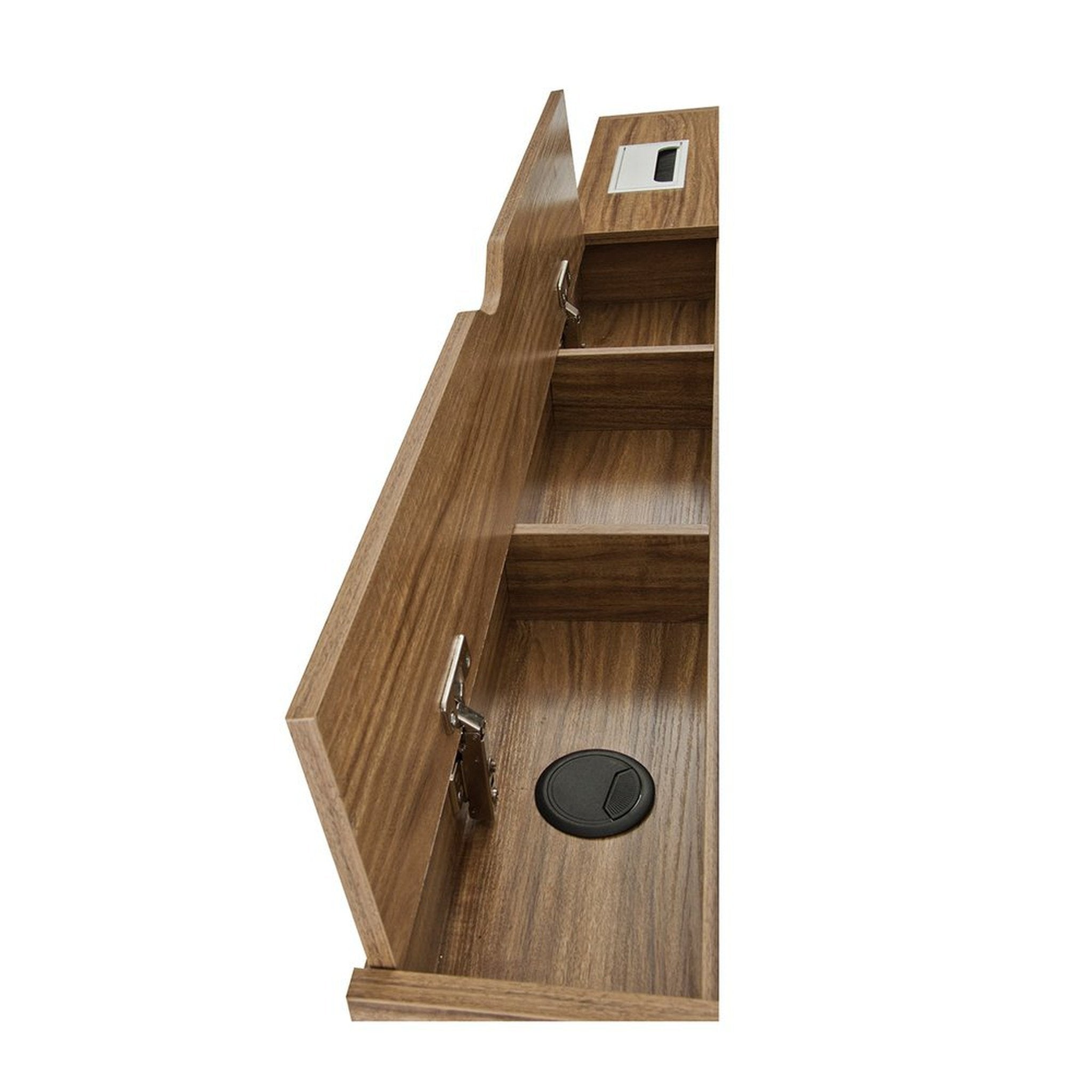 Techni Mobili Compact Computer Desk with Multiple Storage, Walnut Techni Mobili