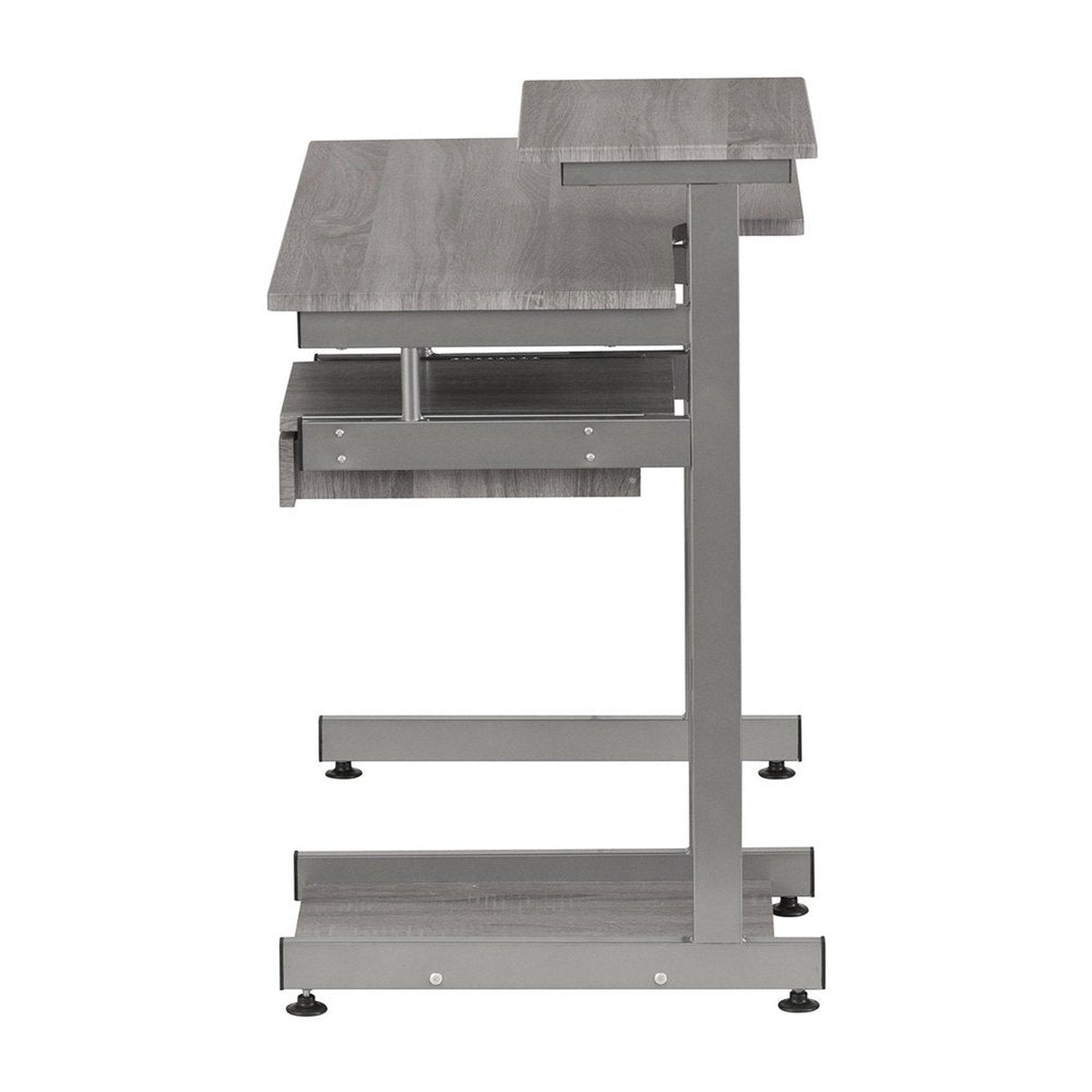 Techni Mobili Complete Computer Workstation Desk, Grey Techni Mobili