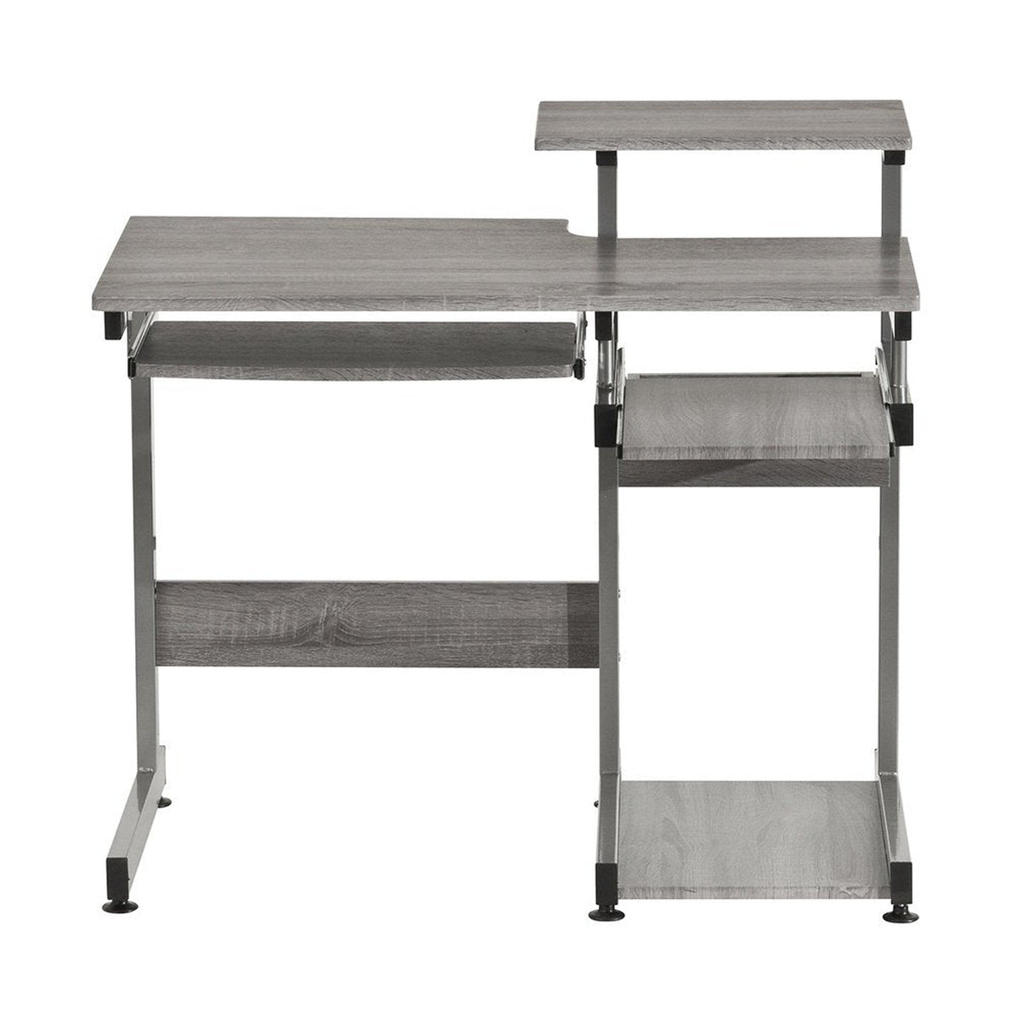 Techni Mobili Complete Computer Workstation Desk, Grey Techni Mobili