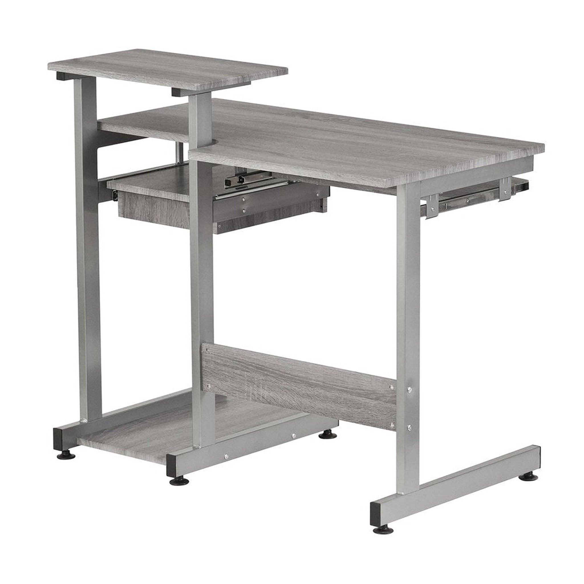 Techni Mobili Complete Computer Workstation Desk, Grey Techni Mobili