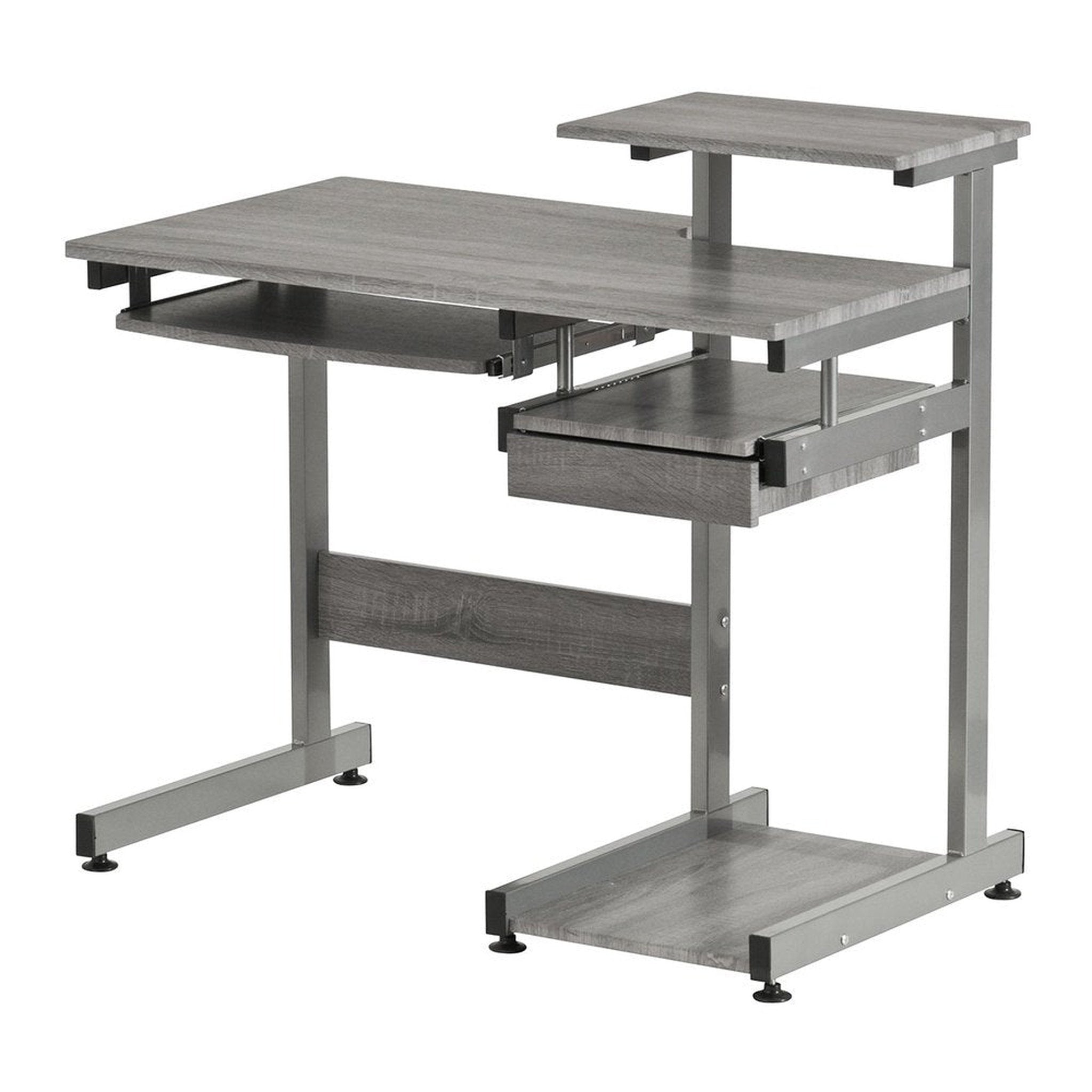 Techni Mobili Complete Computer Workstation Desk, Grey Techni Mobili