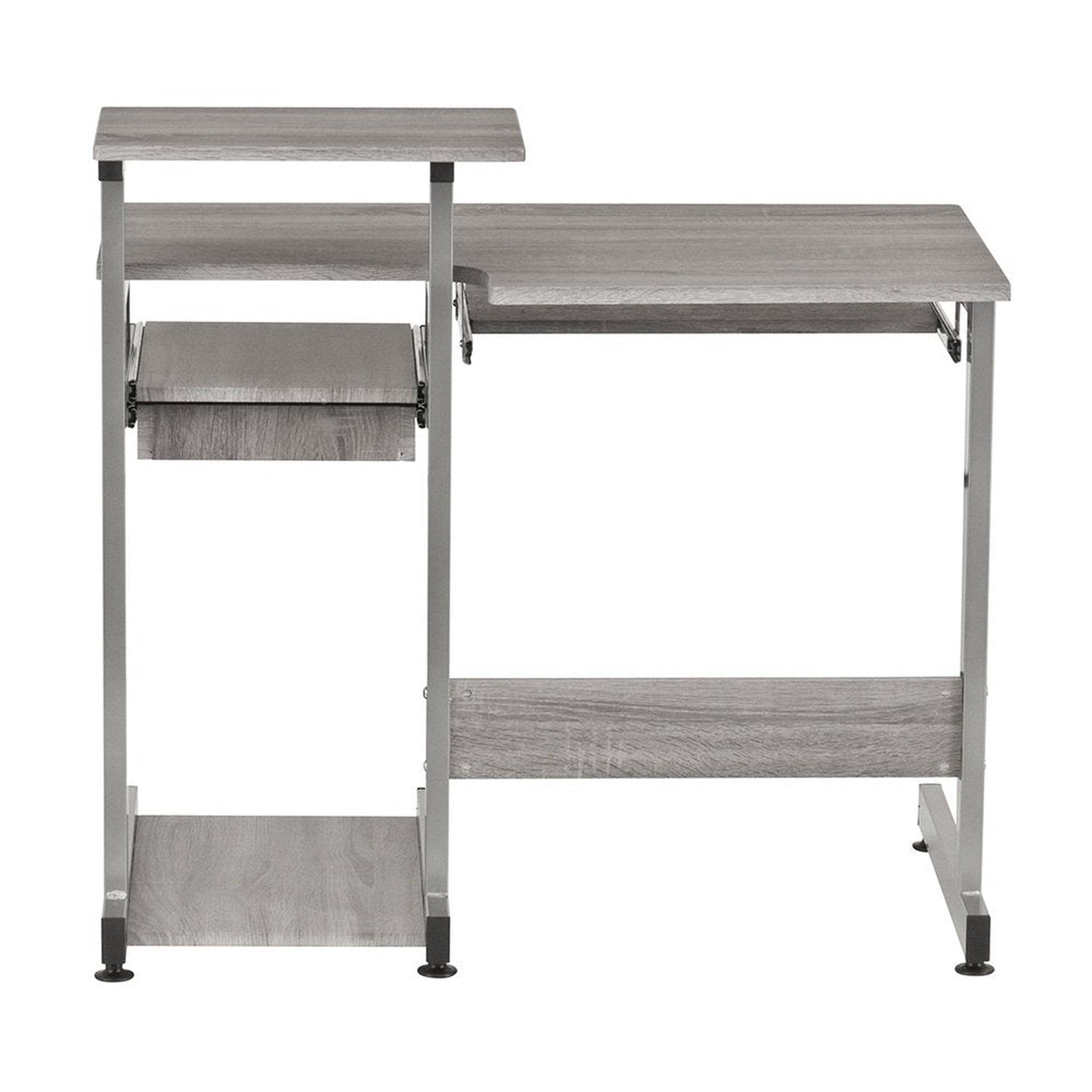Techni Mobili Complete Computer Workstation Desk, Grey Techni Mobili