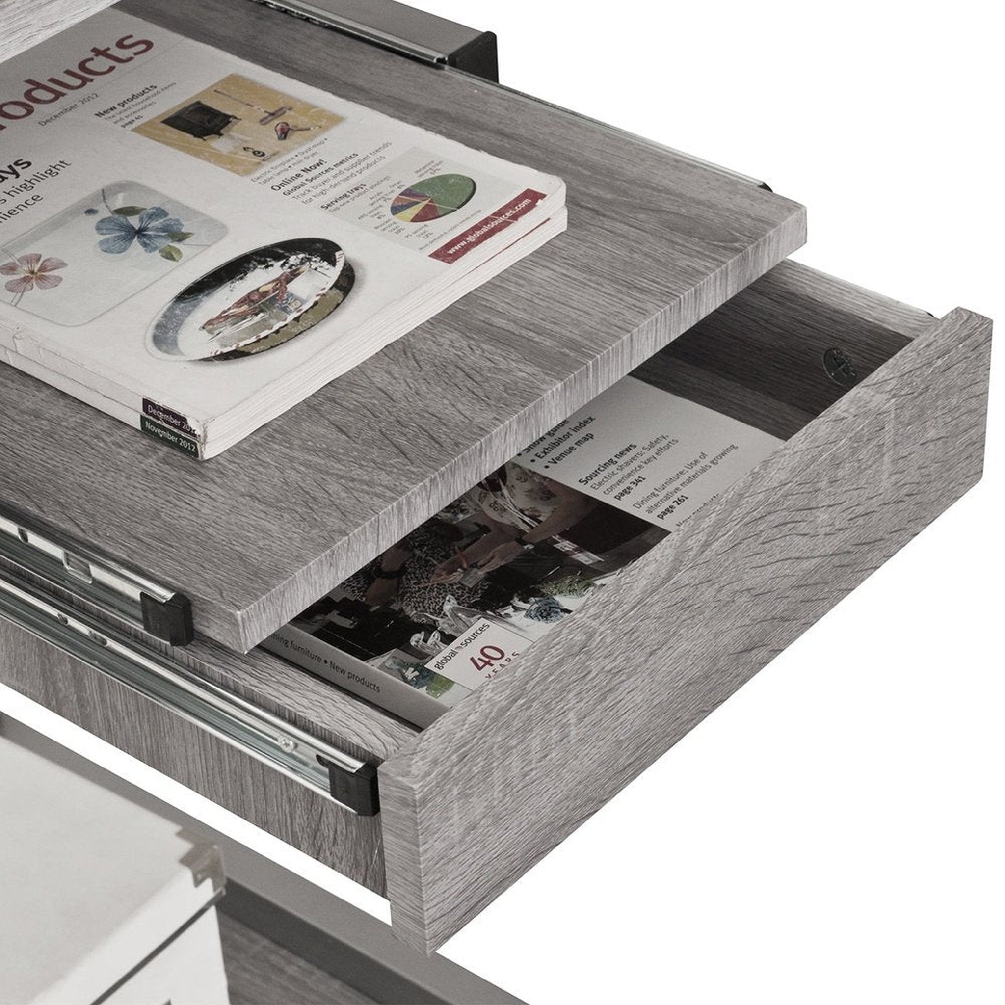 Techni Mobili Complete Computer Workstation Desk, Grey Techni Mobili