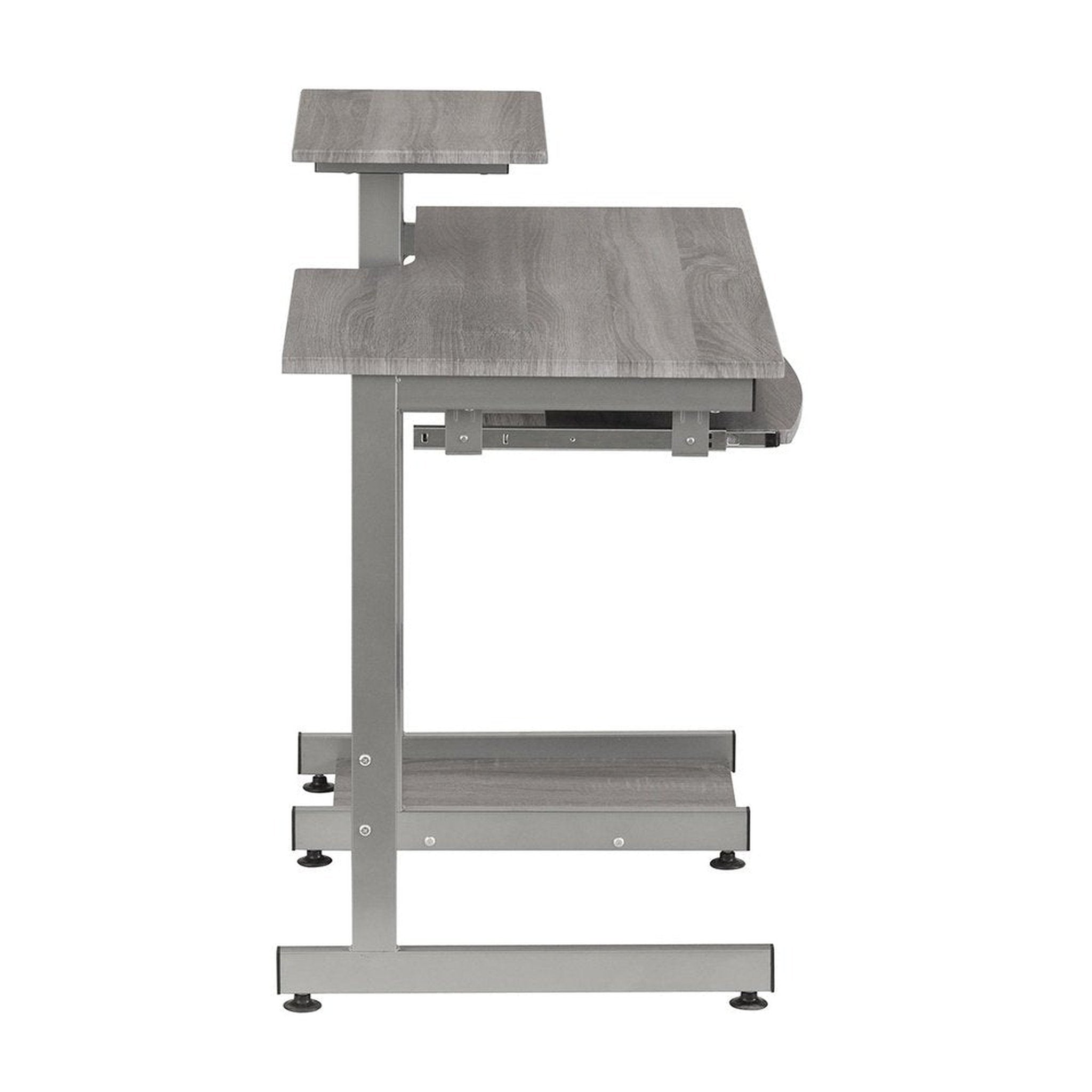 Techni Mobili Complete Computer Workstation Desk, Grey Techni Mobili