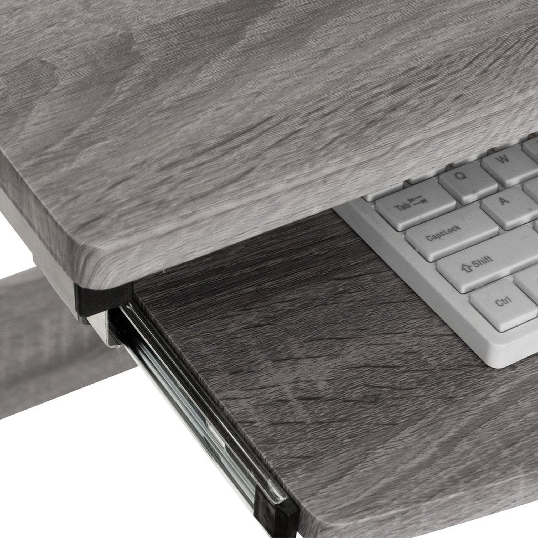 Techni Mobili Complete Computer Workstation Desk, Grey Techni Mobili