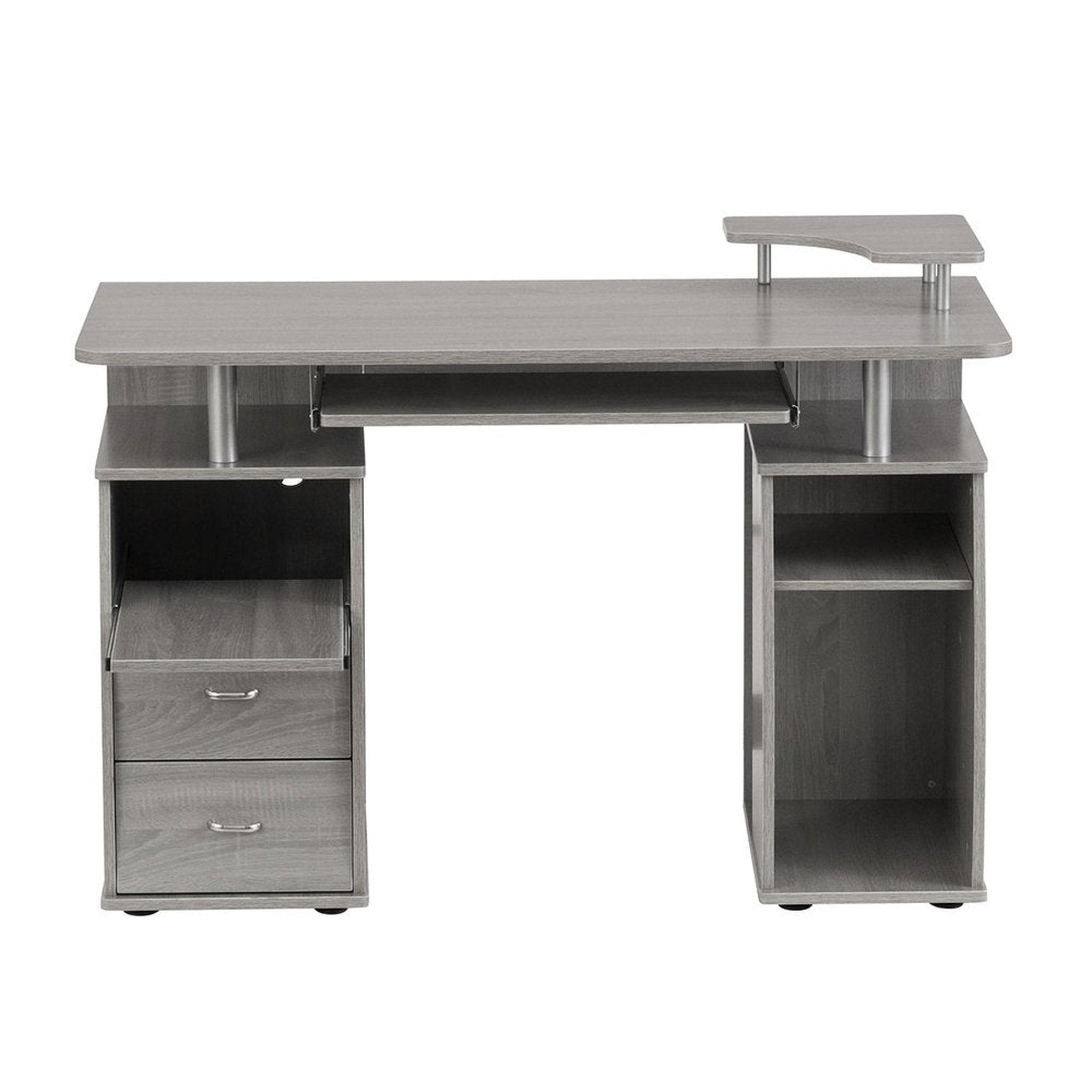 Techni Mobili Complete Computer Workstation Desk With Storage, Grey Techni Mobili