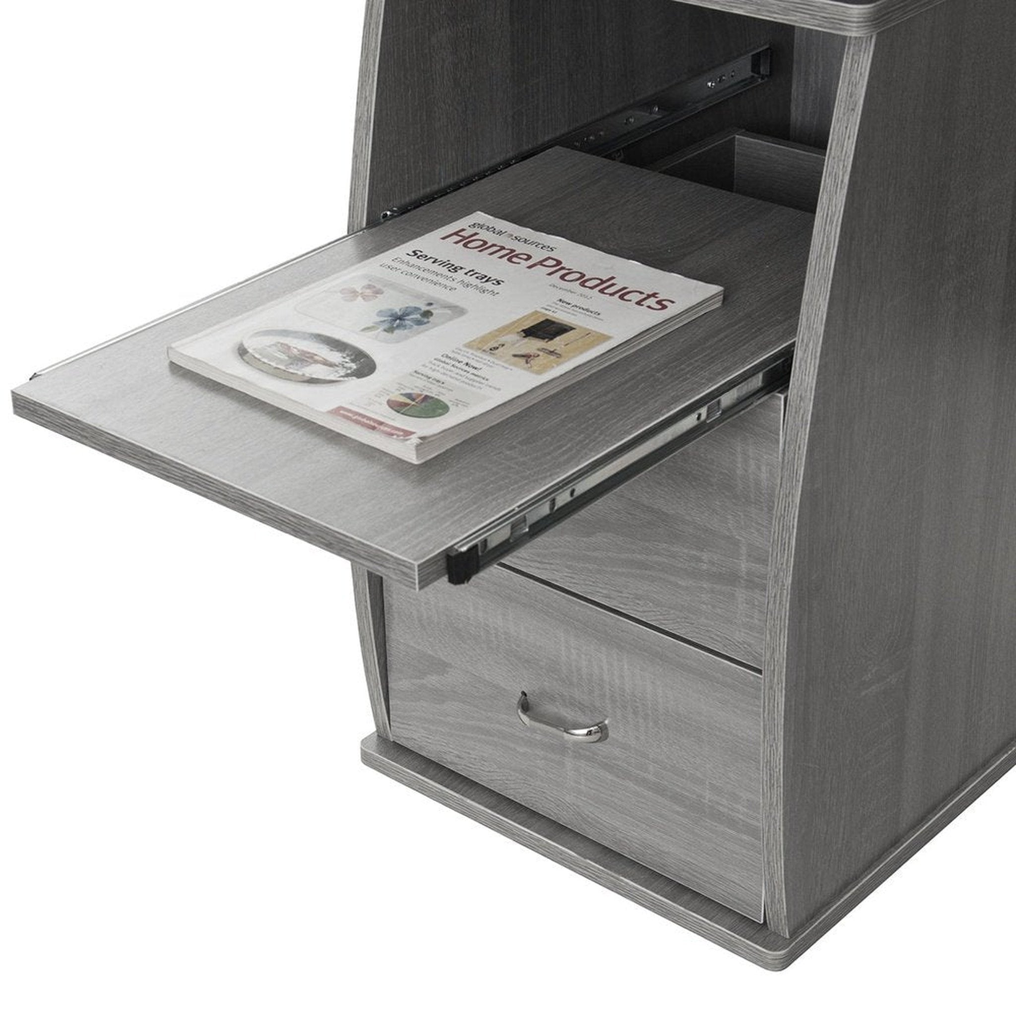 Techni Mobili Complete Computer Workstation Desk With Storage, Grey Techni Mobili