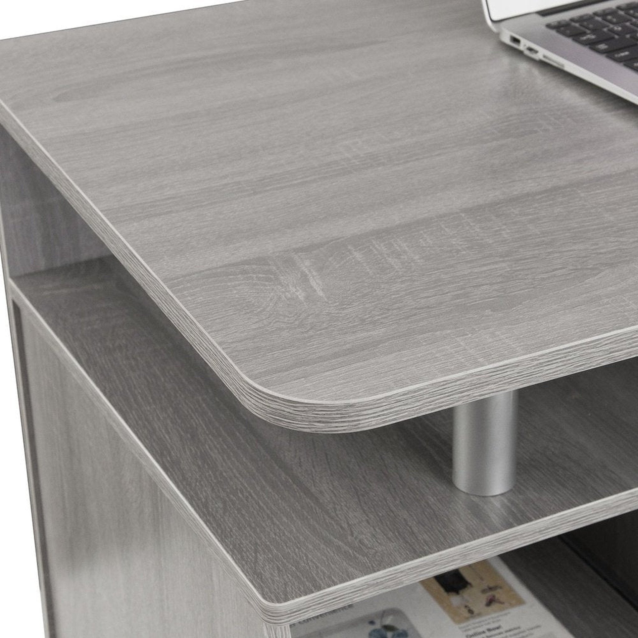 Techni Mobili Complete Computer Workstation Desk With Storage, Grey Techni Mobili