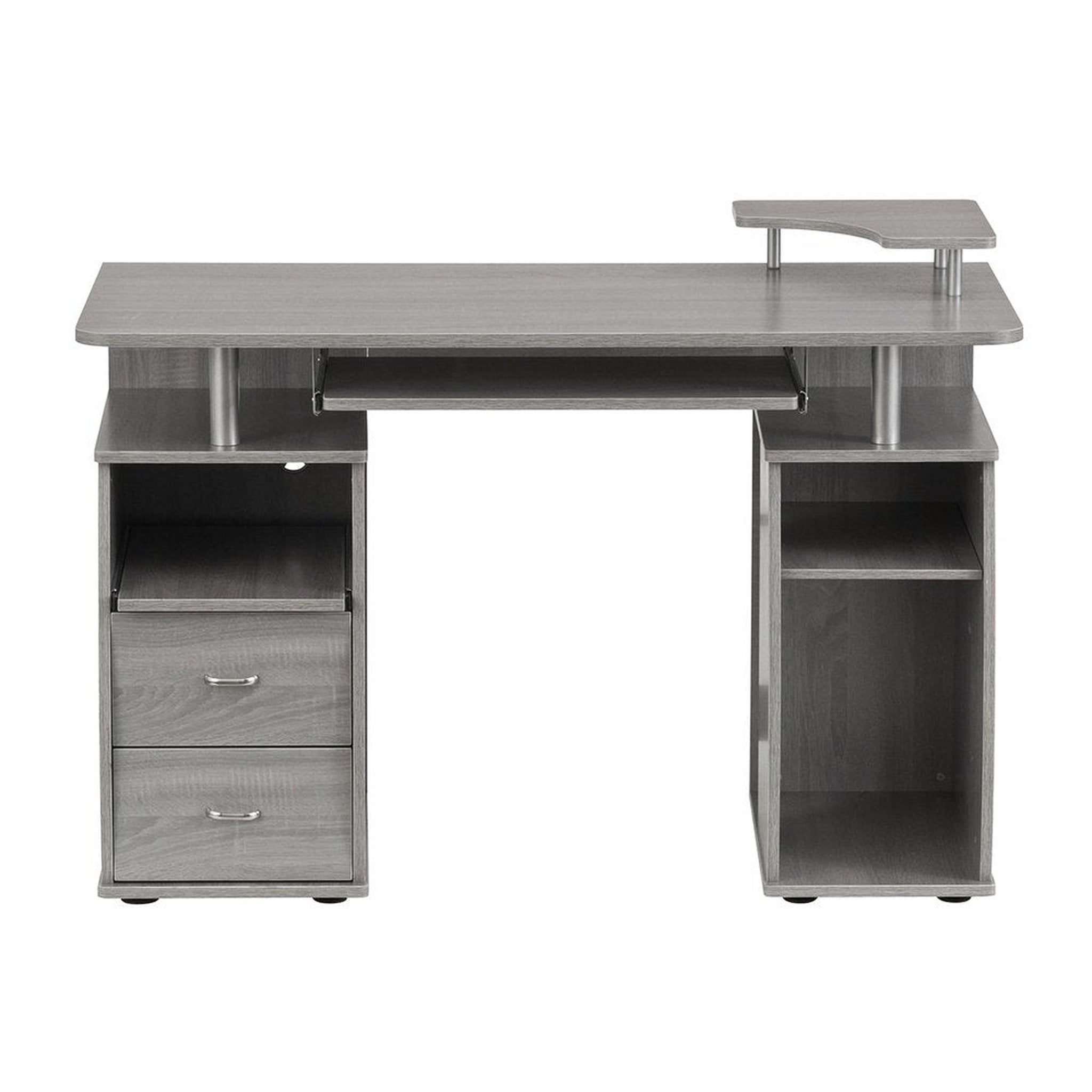 Techni Mobili Complete Computer Workstation Desk With Storage, Grey Techni Mobili
