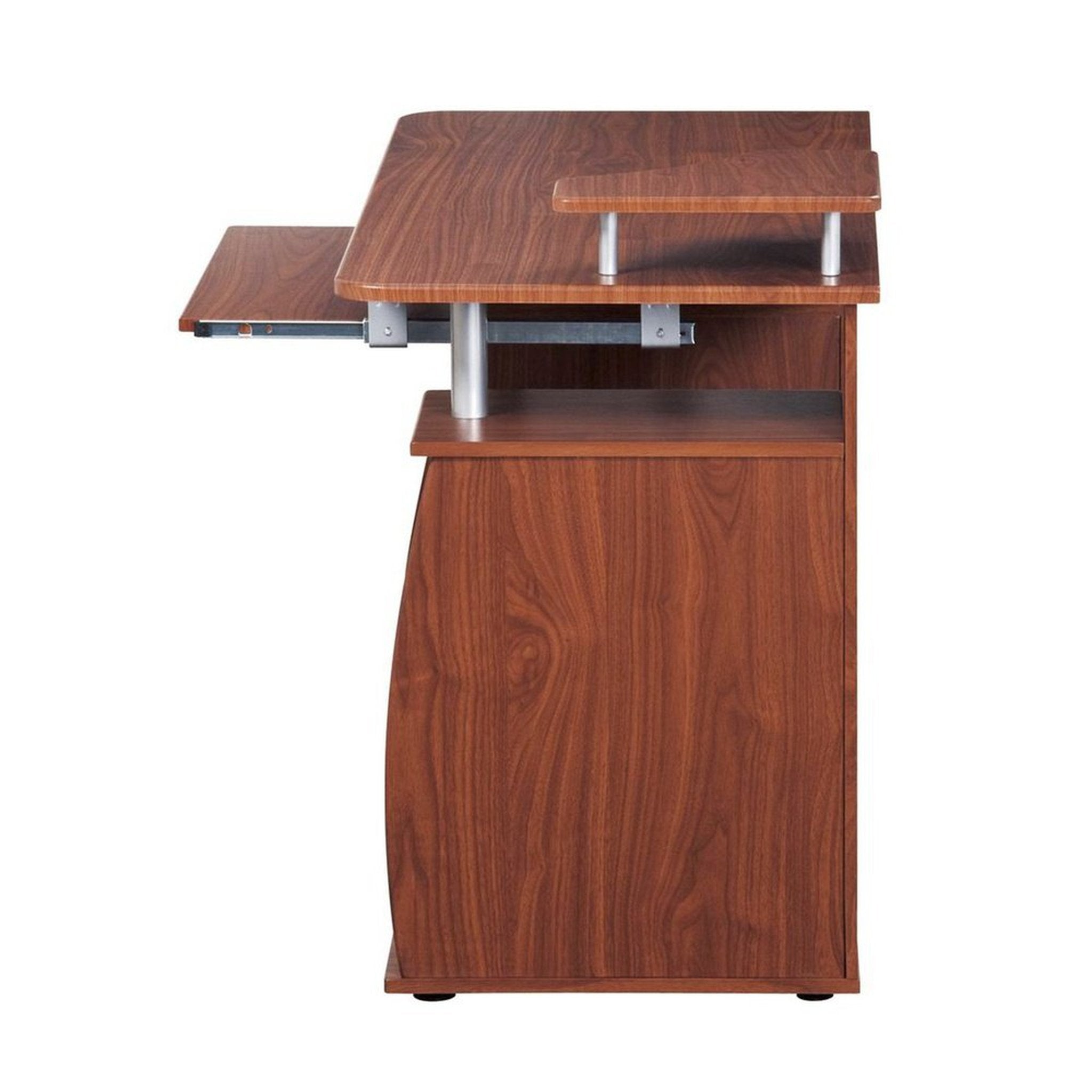 Techni Mobili Complete Computer Workstation Desk With Storage, Mahogany Techni Mobili
