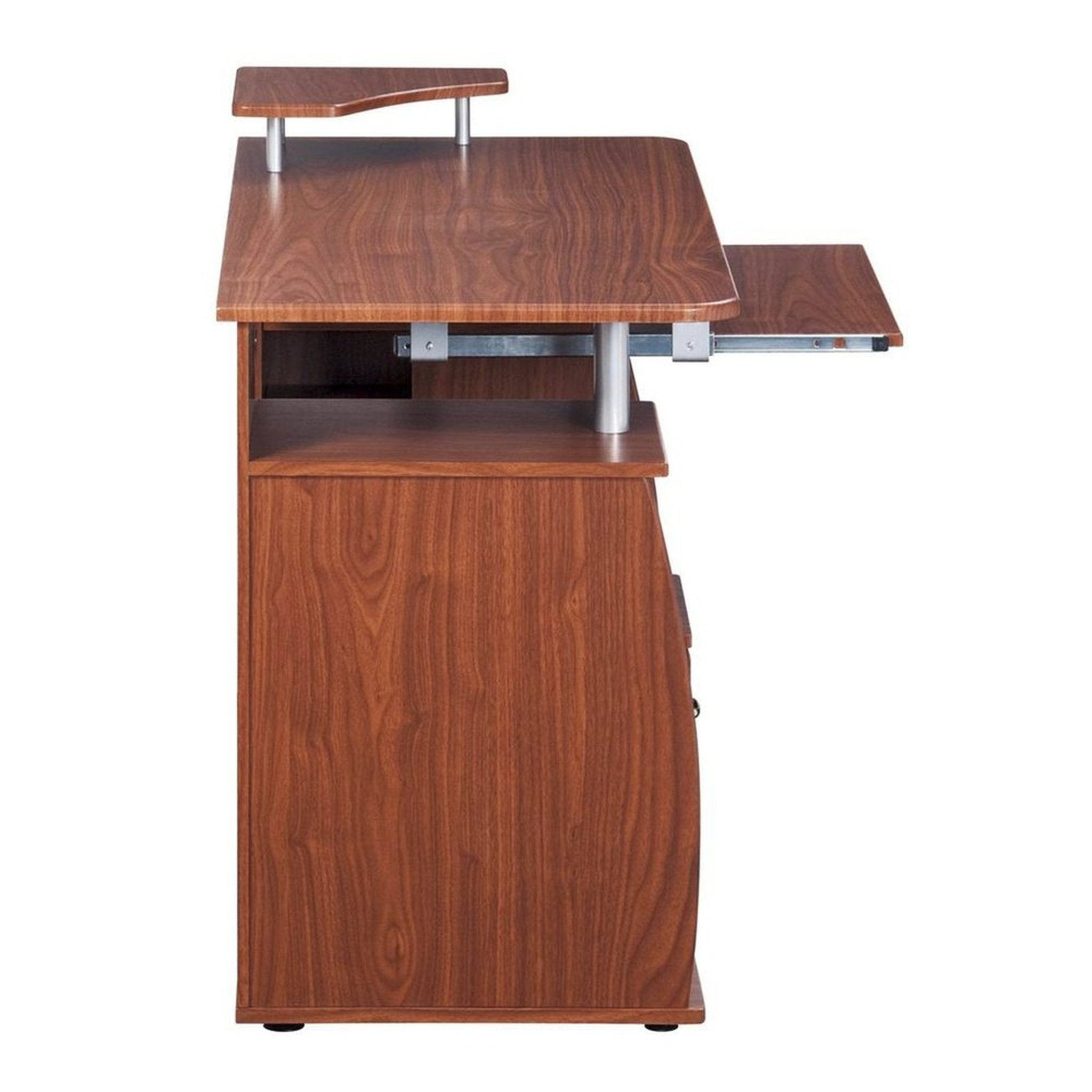 Techni Mobili Complete Computer Workstation Desk With Storage, Mahogany Techni Mobili