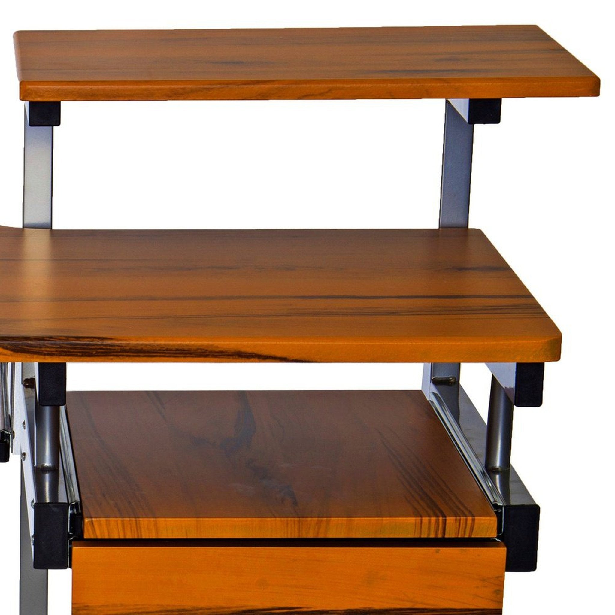 Techni Mobili Complete Computer Workstation Desk, Woodgrain Techni Mobili