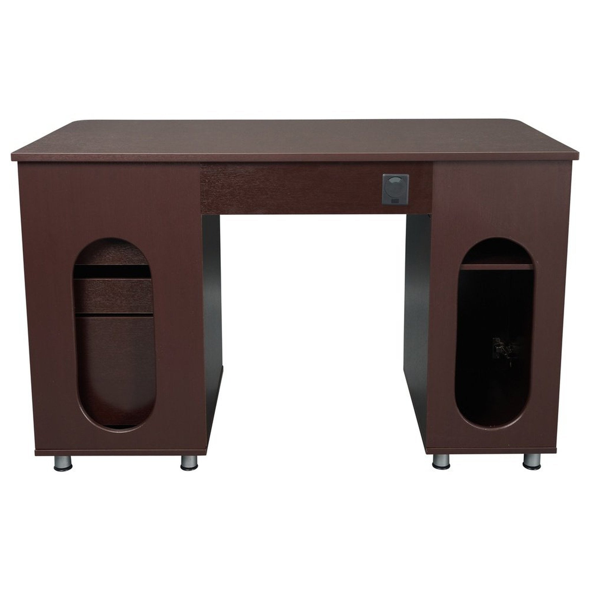Techni Mobili Complete Workstation Computer Desk with Storage, Chocolate Techni Mobili
