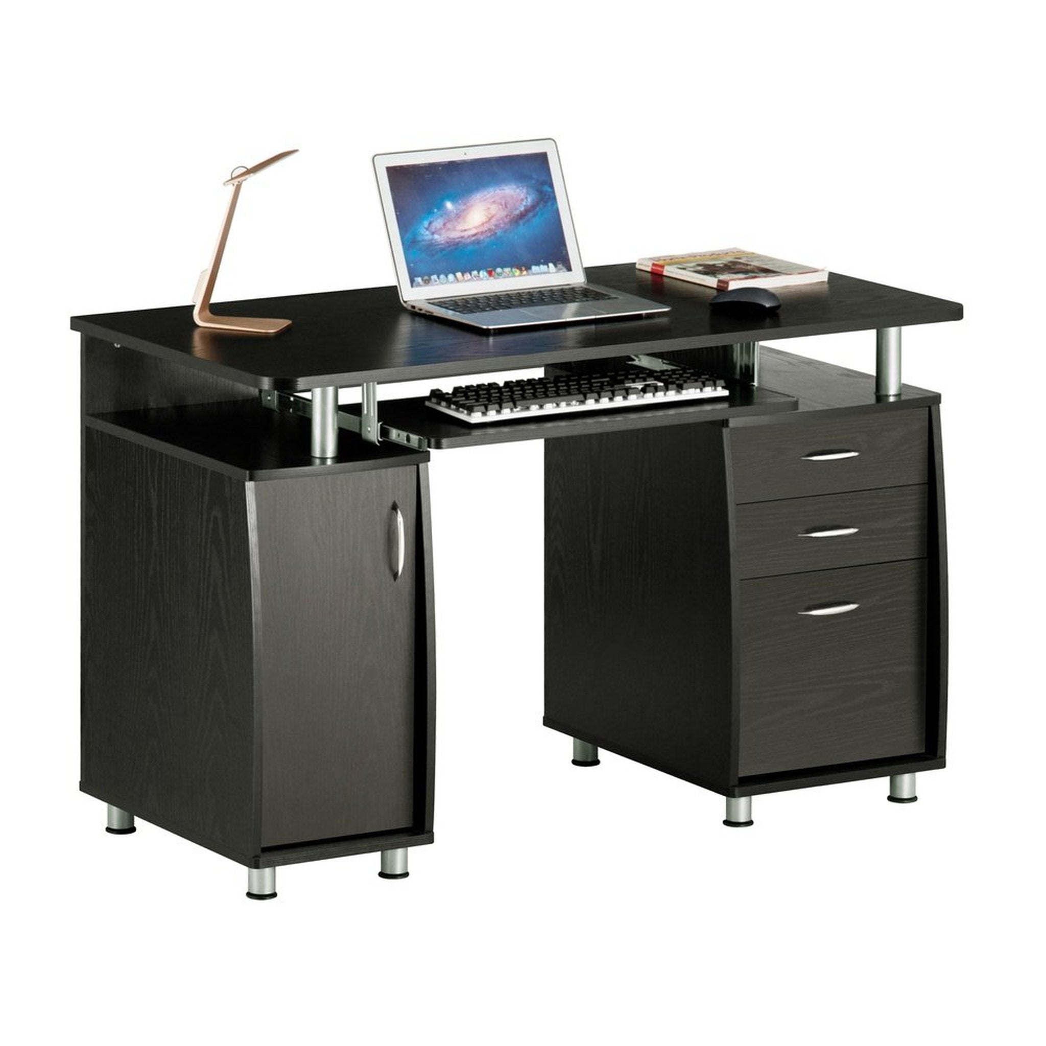 Techni Mobili Complete Workstation Computer Desk with Storage, Espresso Techni Mobili