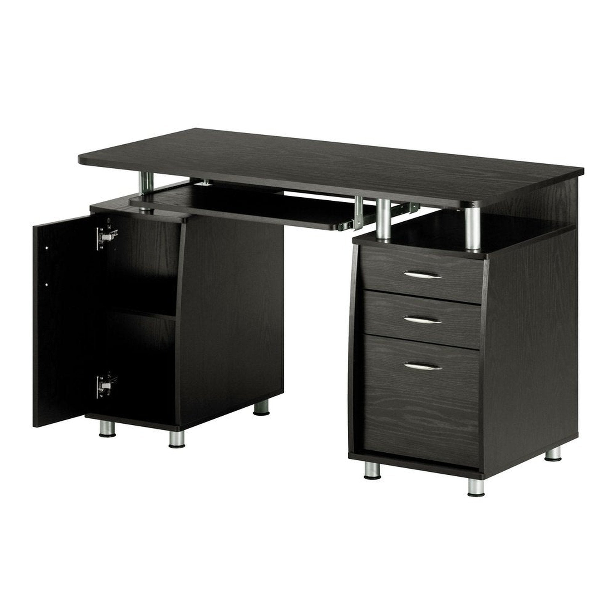 Techni Mobili Complete Workstation Computer Desk with Storage, Espresso Techni Mobili