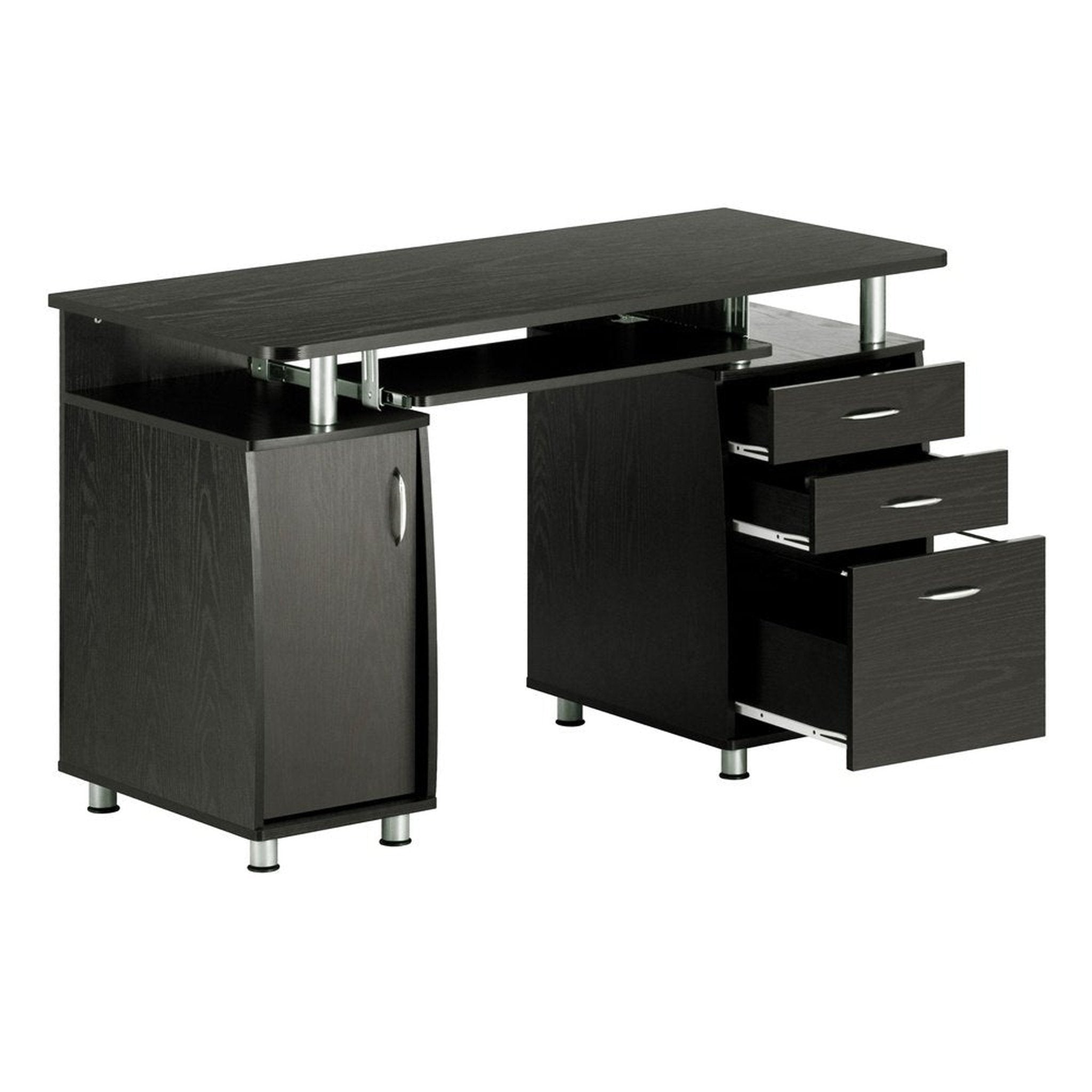 Techni Mobili Complete Workstation Computer Desk with Storage, Espresso Techni Mobili