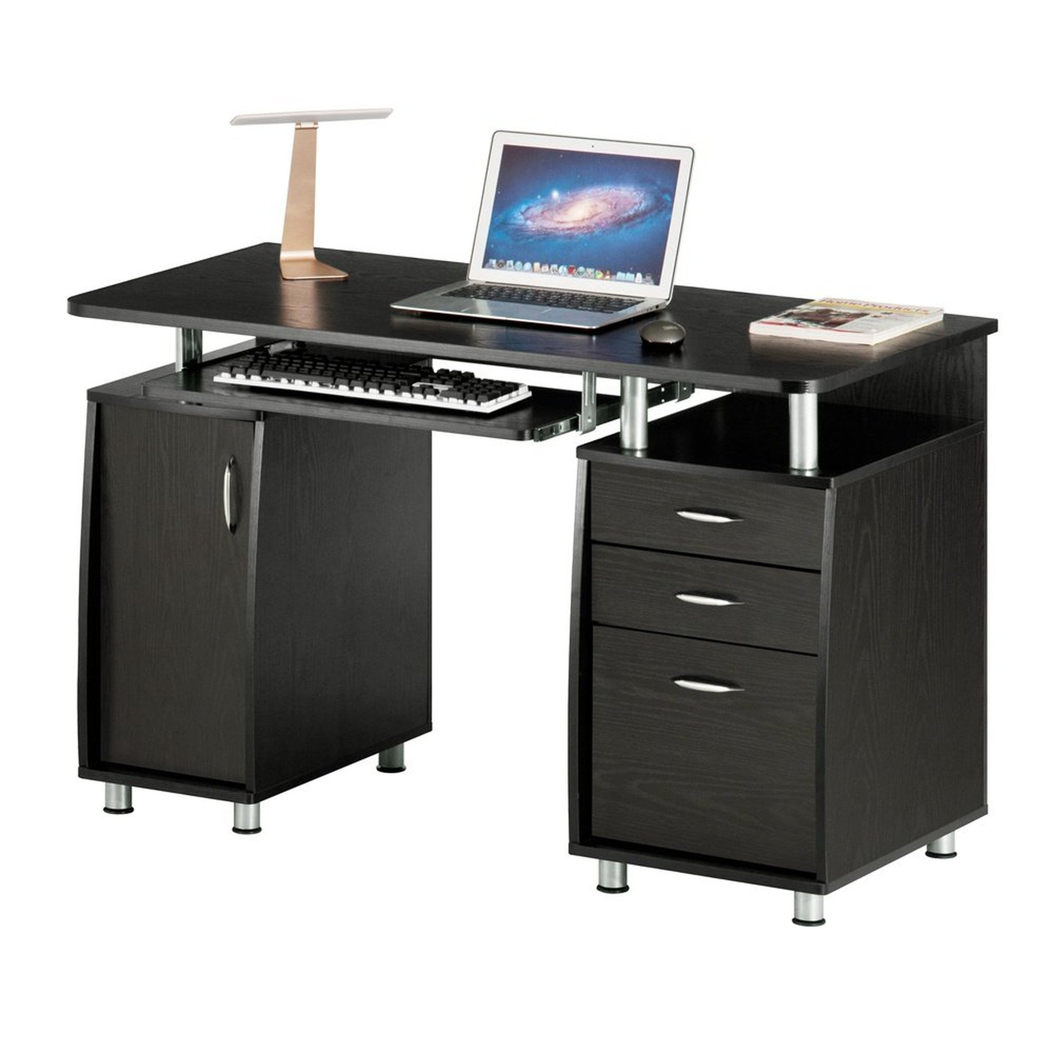 Techni Mobili Complete Workstation Computer Desk with Storage, Espresso Techni Mobili