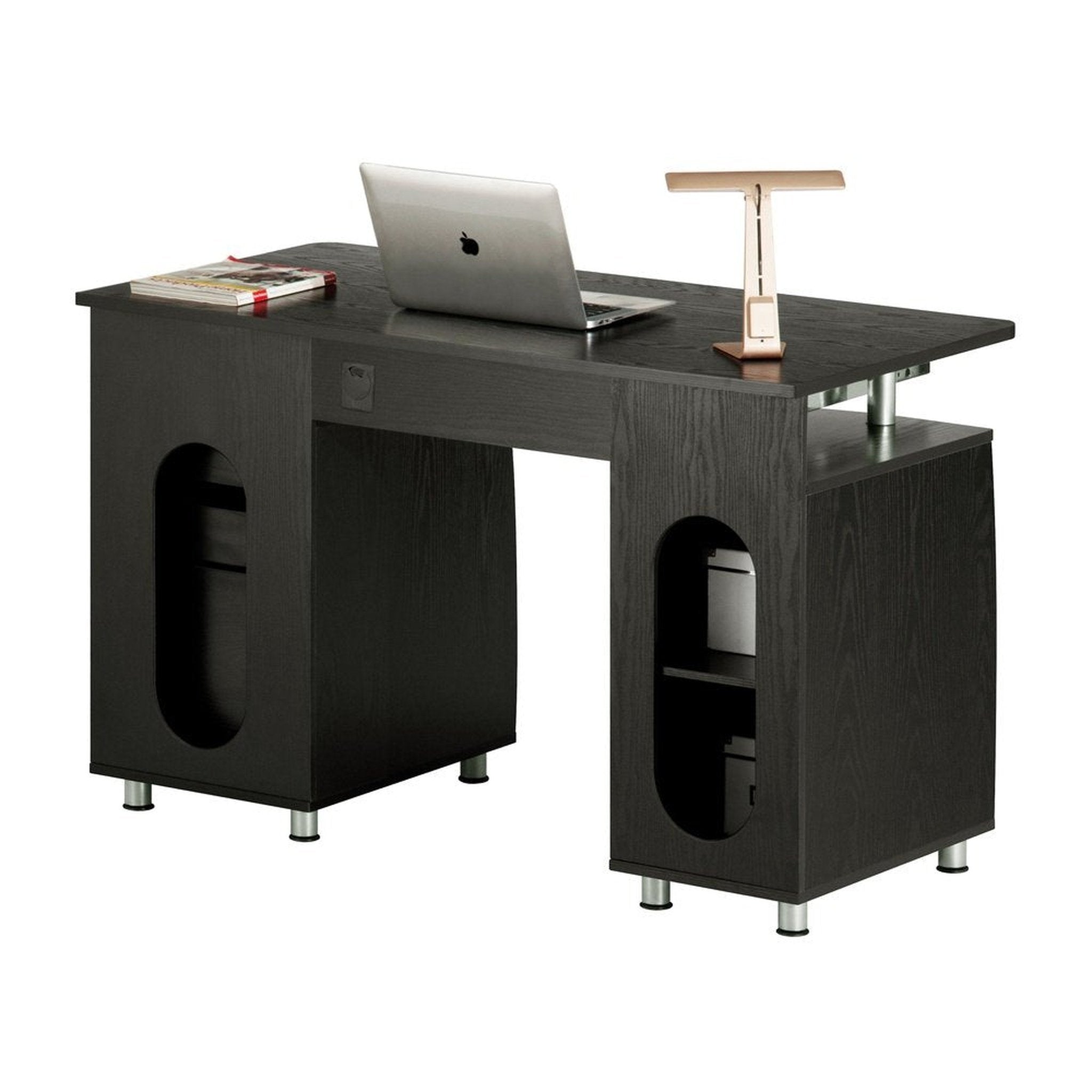Techni Mobili Complete Workstation Computer Desk with Storage, Espresso Techni Mobili
