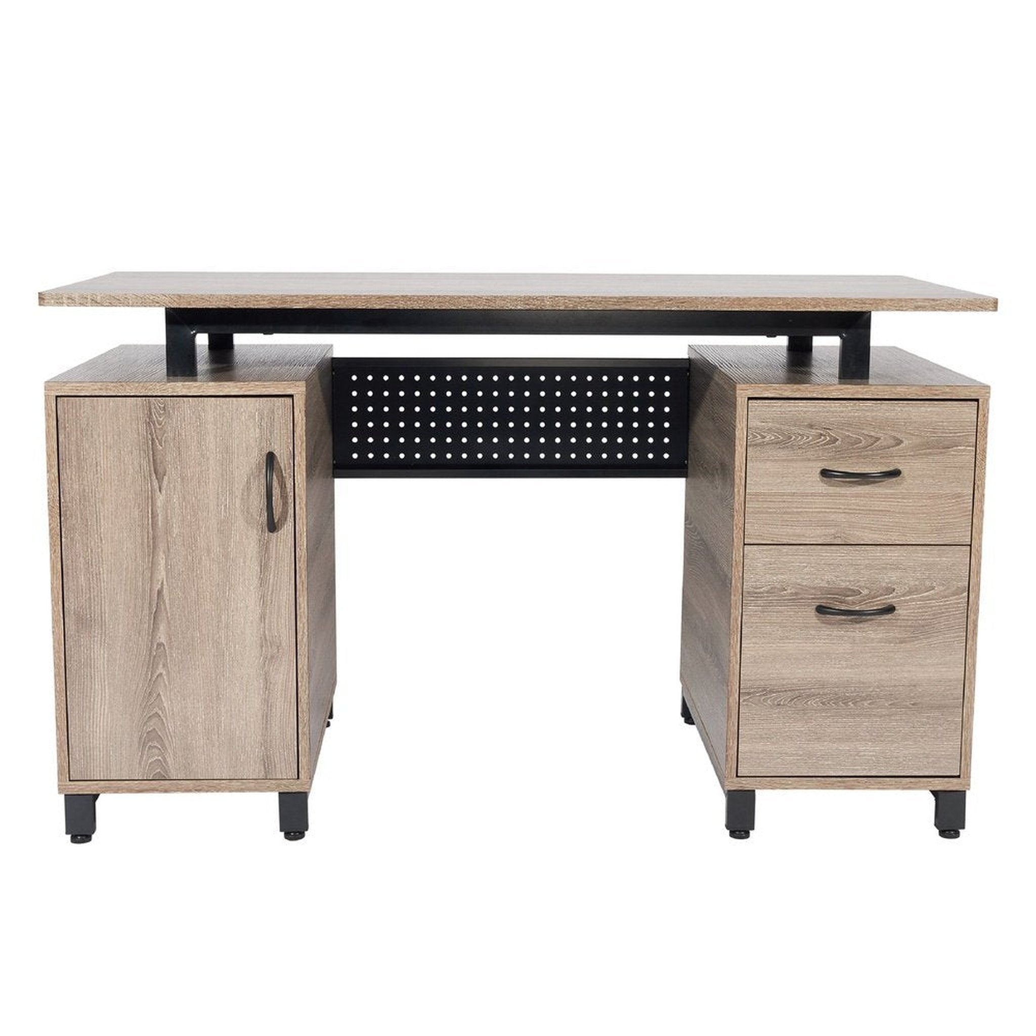 Techni Mobili Computer Desk with Storage, Grey Techni Mobili