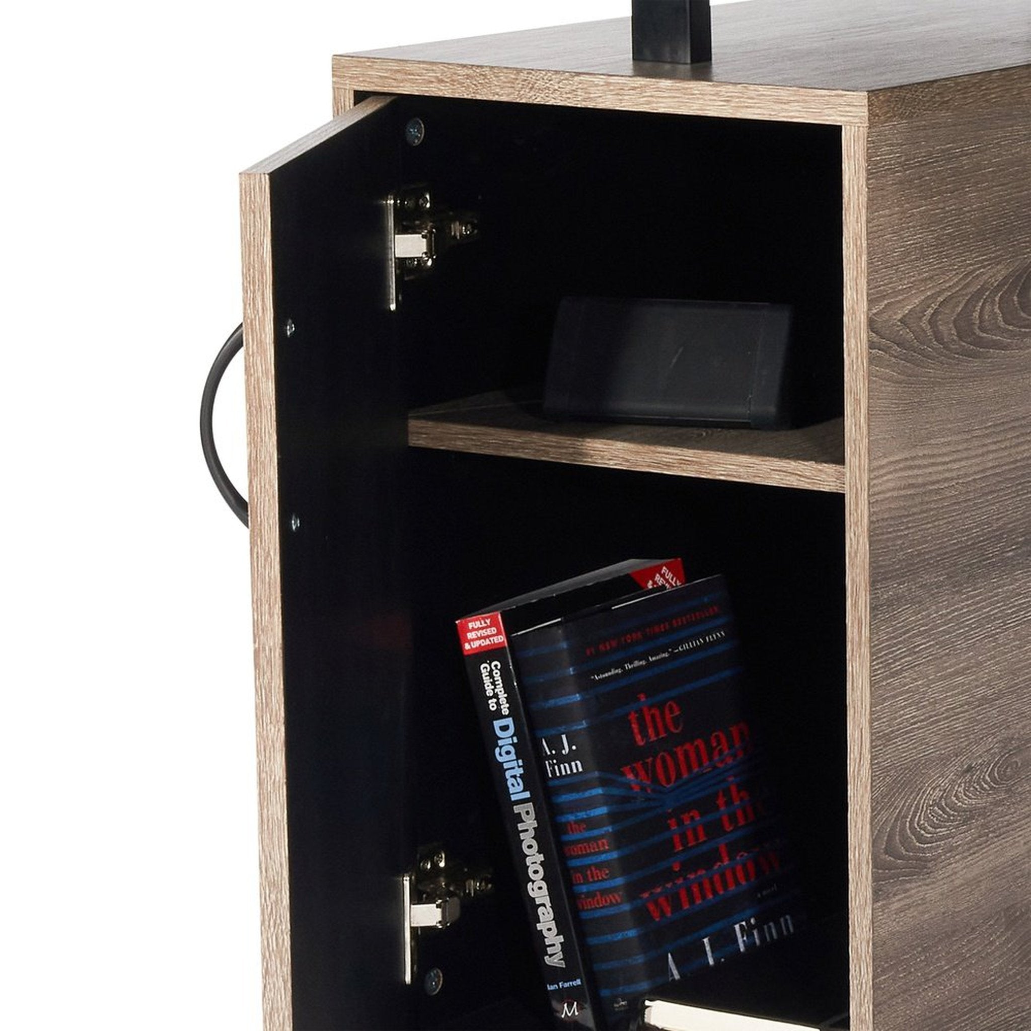 Techni Mobili Computer Desk with Storage, Grey Techni Mobili