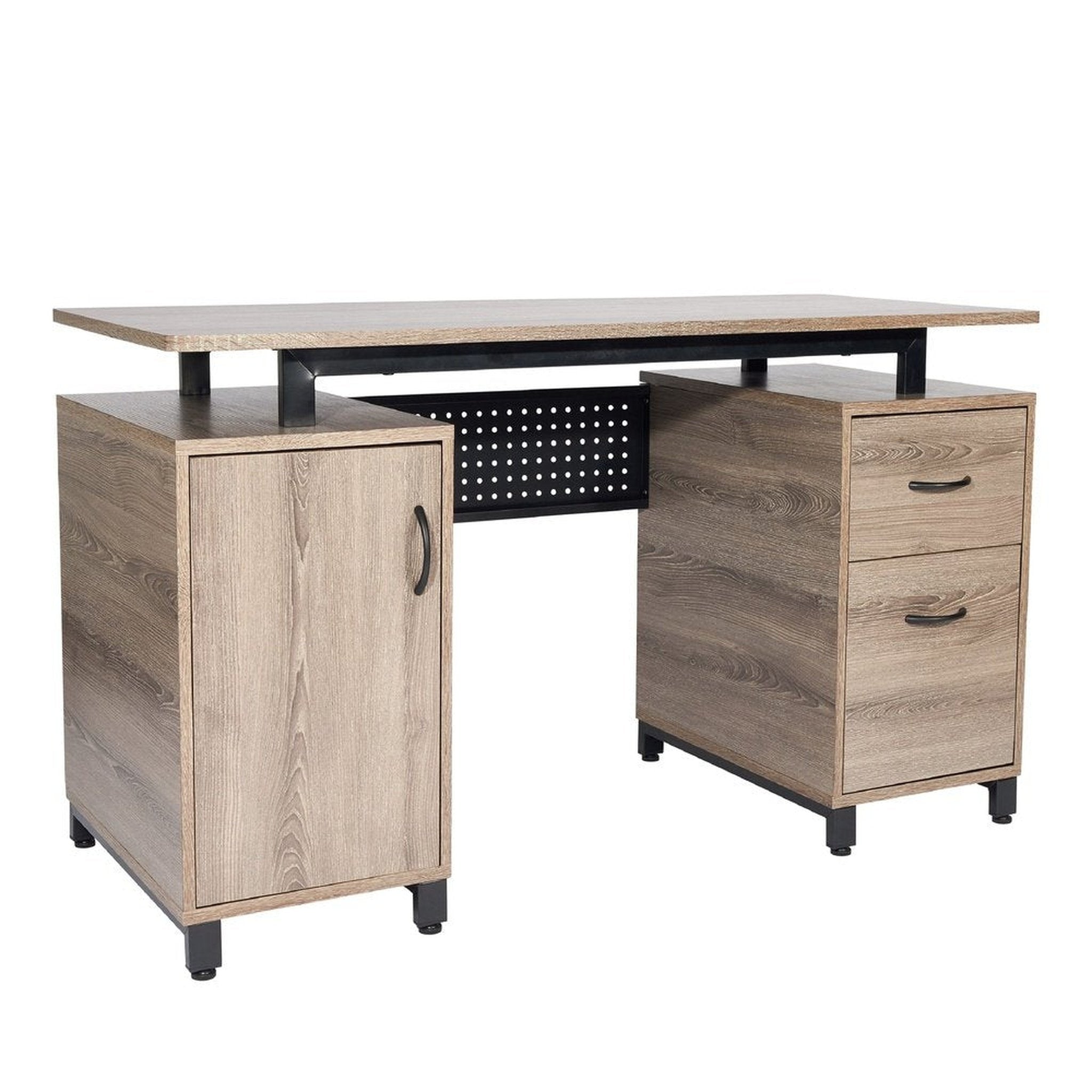 Techni Mobili Computer Desk with Storage, Grey Techni Mobili