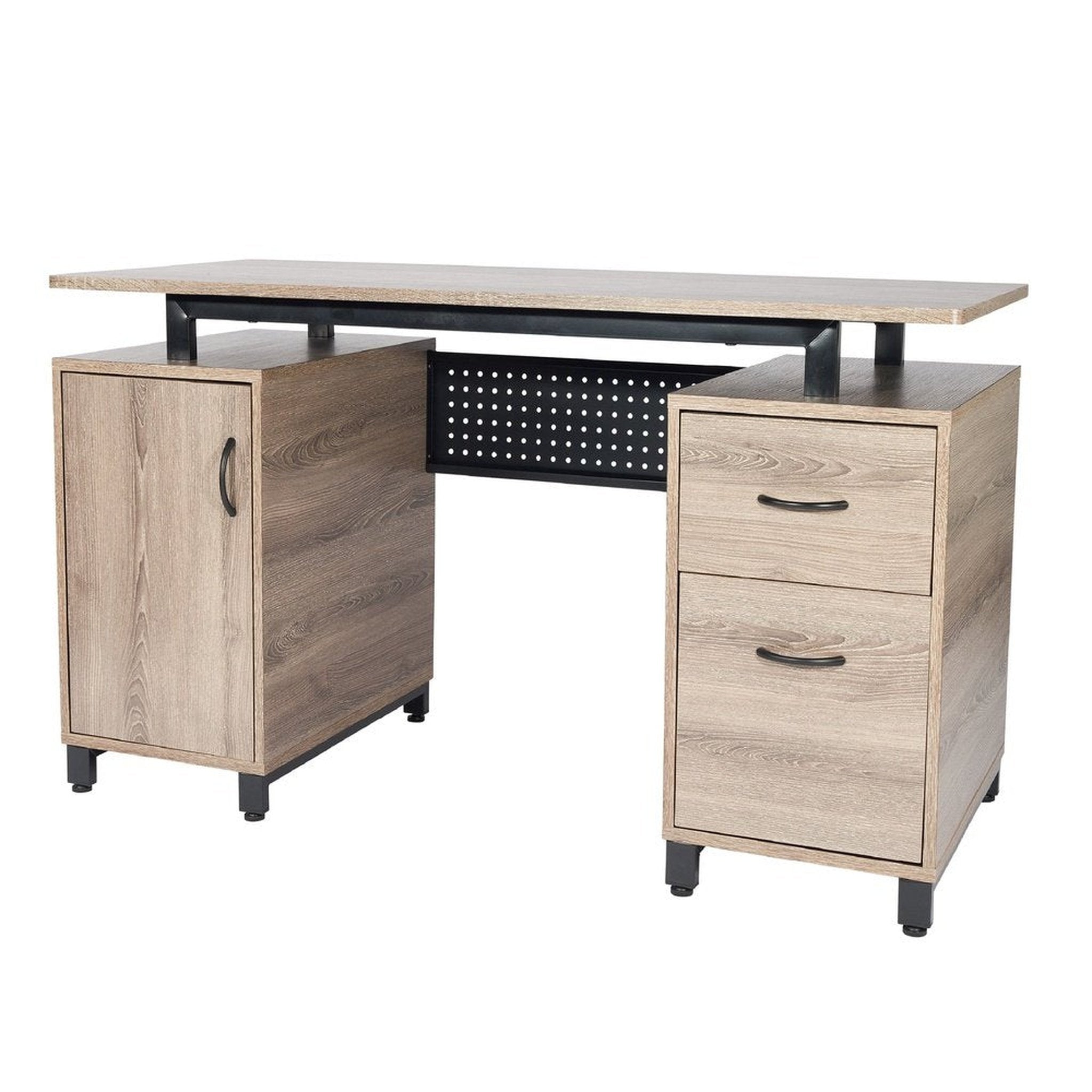 Techni Mobili Computer Desk with Storage, Grey Techni Mobili